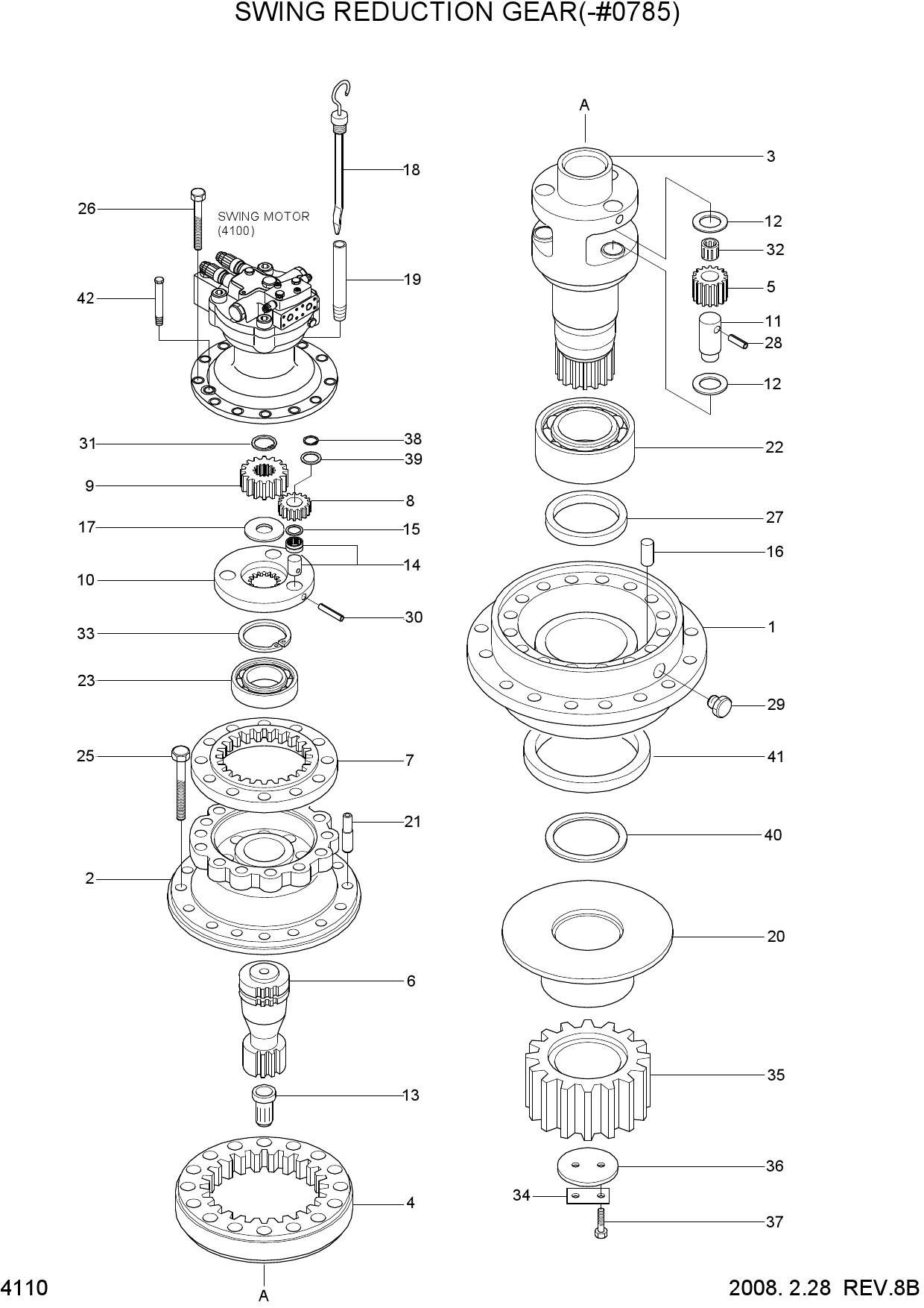 SWING REDUCTION GEAR(TYPE 1, -#0785)
