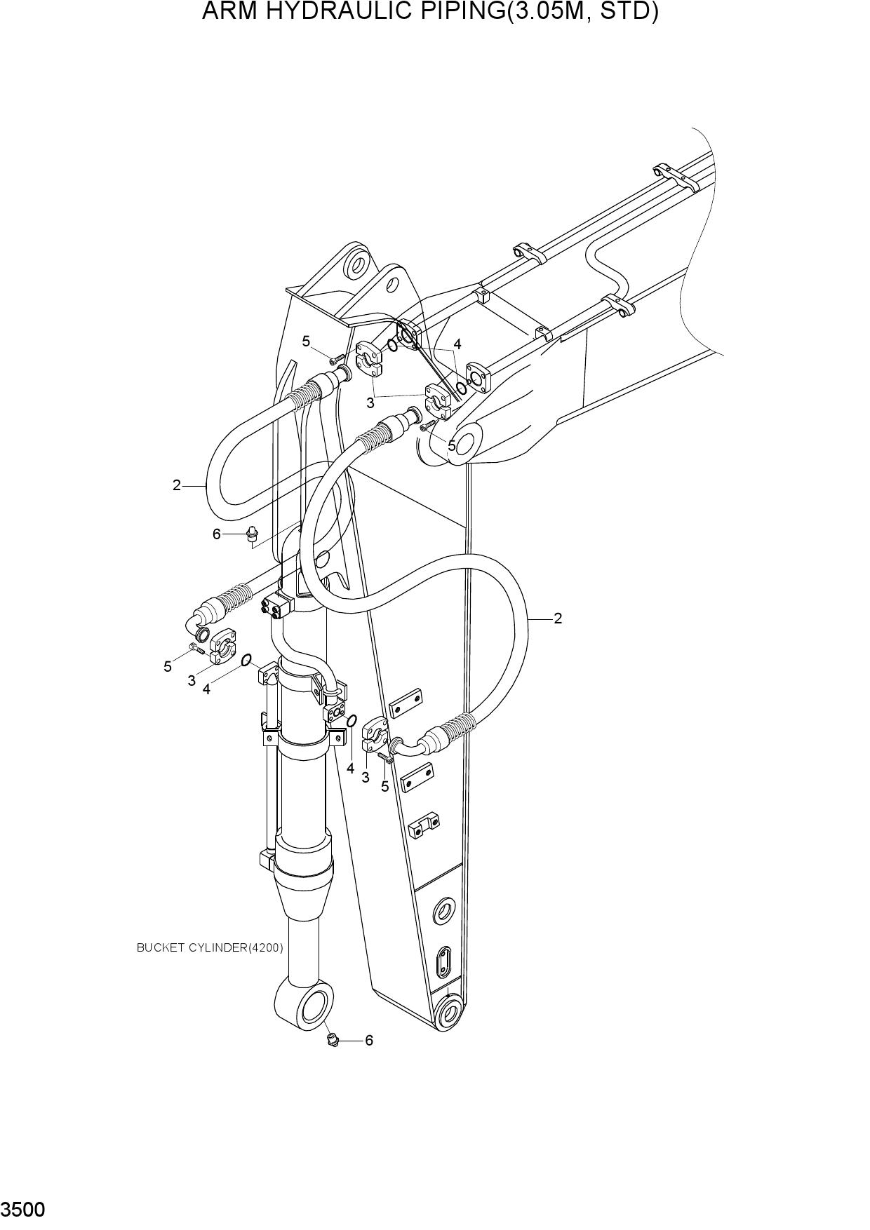 ARM HYDRAULIC PIPING(3.05M, STD)