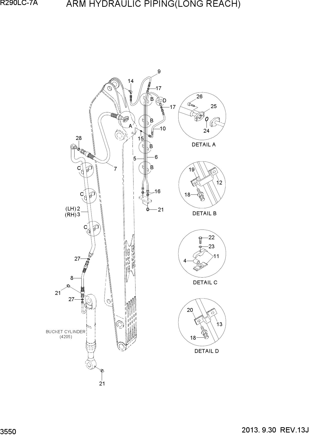 ARM HYDRAULIC PIPING(L/REACH)