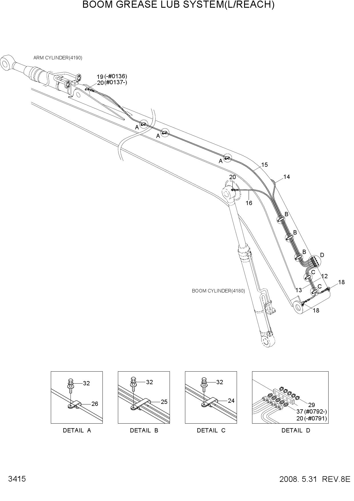 BOOM GREASE LUB SYSTEM(L/REACH)