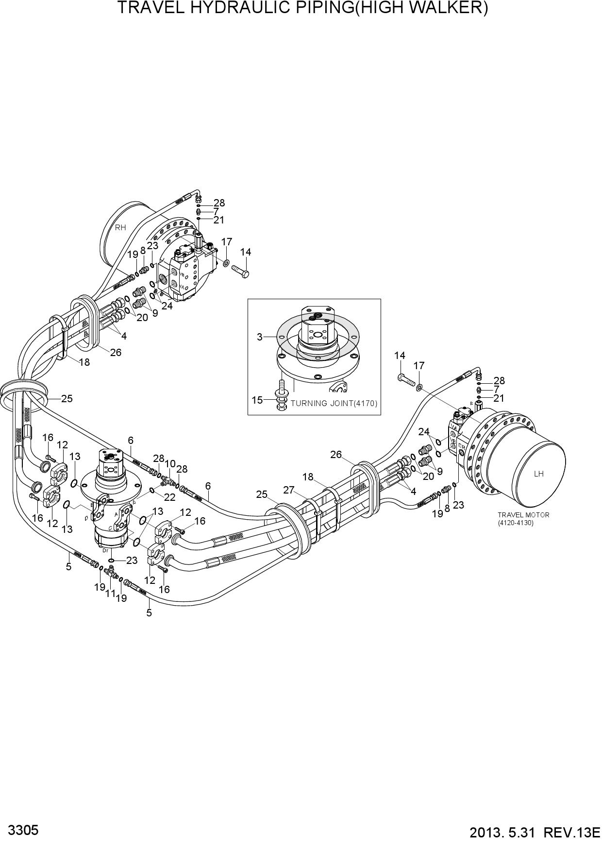 TRAVEL HYDRAULIC PIPING(HIGH WALKER)