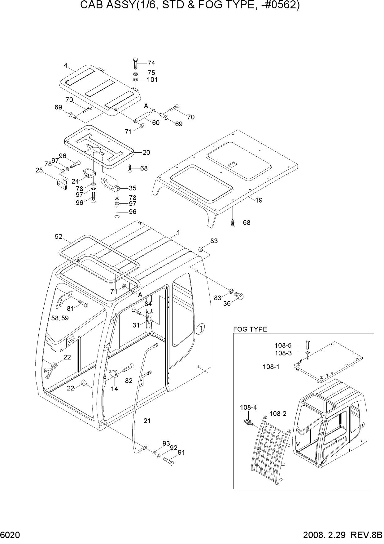 CAB ASSY(1/6, STD & FOG TYPE, -#0562)