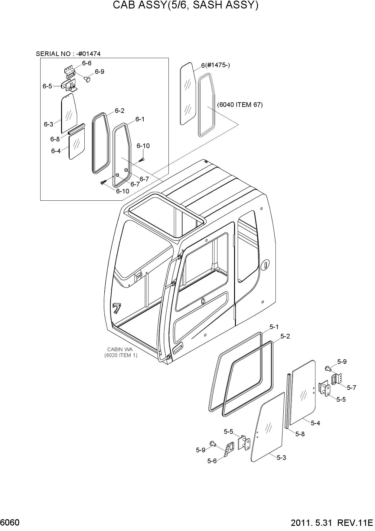 CAB ASSY(5/6, SASH ASSY)
