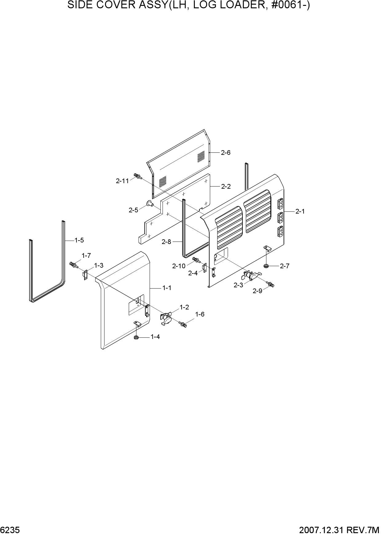 SIDE COVER ASSY(LH, LOG LOADER, #0061-)