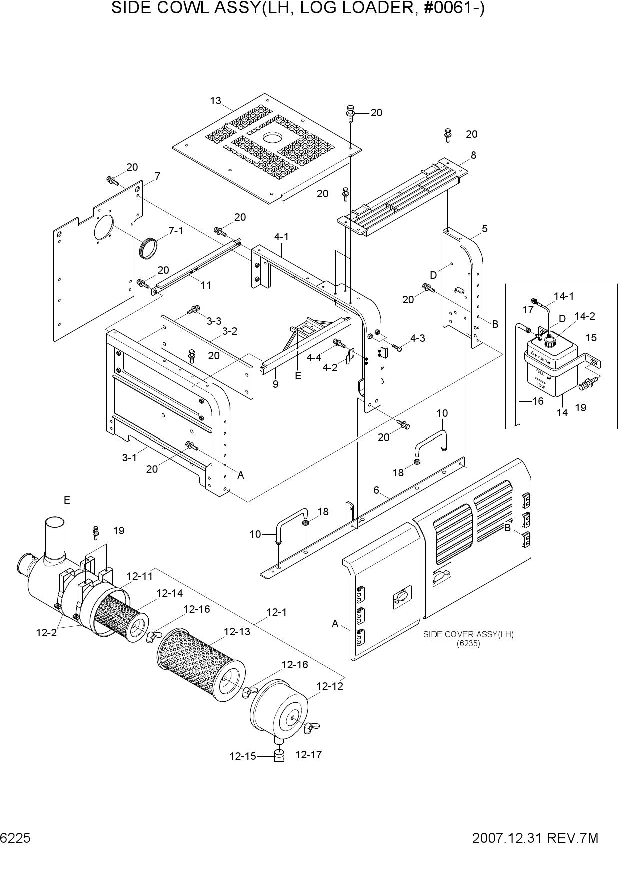 SIDE COWL ASSY(LH, LOG LOADER, #0061-)