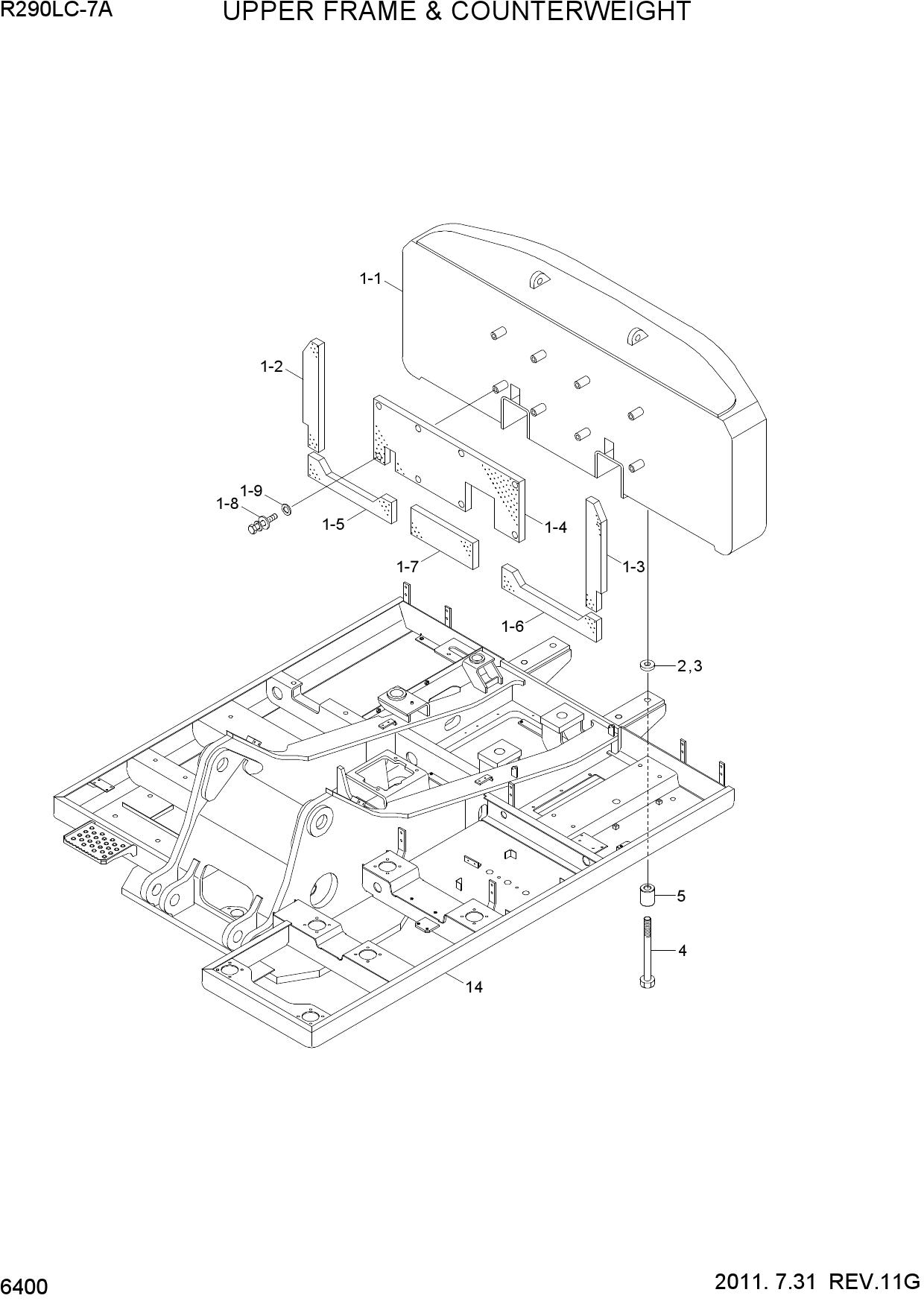 UPPER FRAME & COUNTERWEIGHT