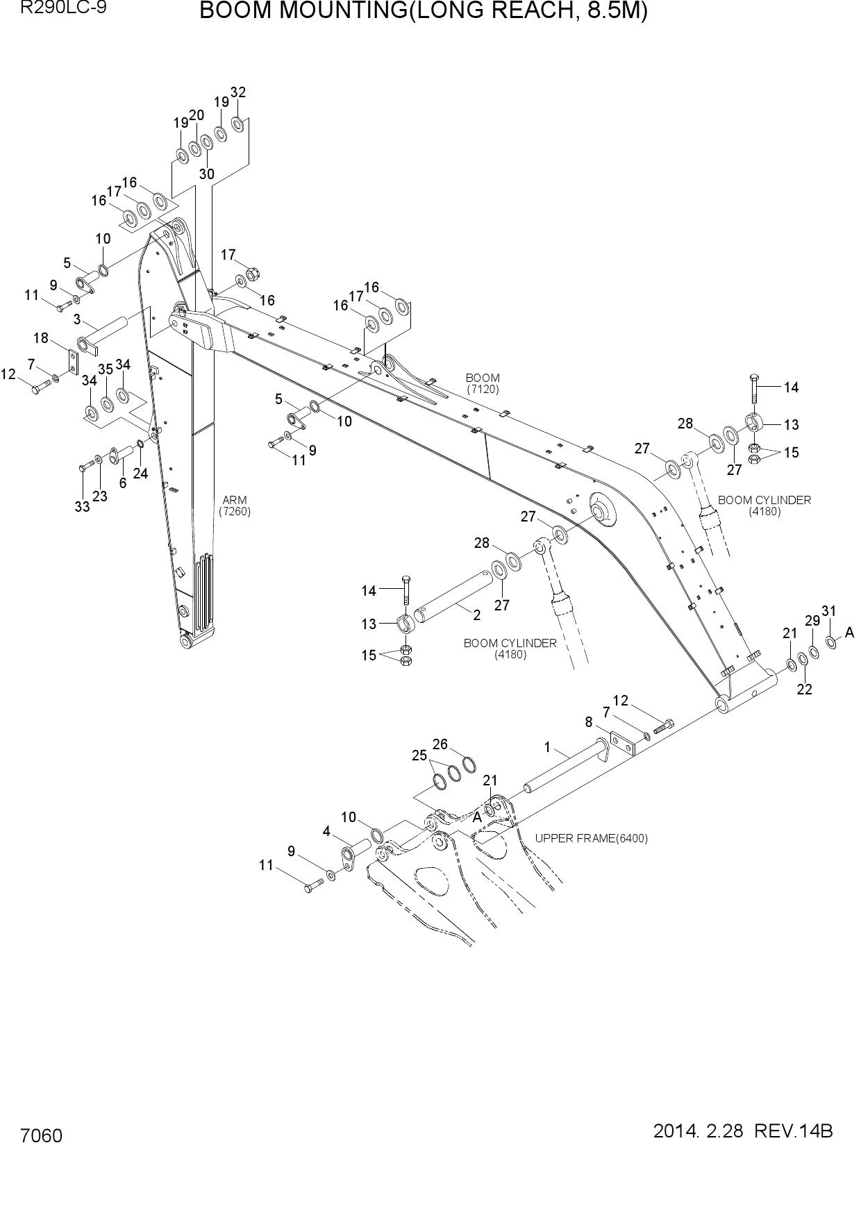 BOOM MOUNTING(LONG REACH, 8.5M)