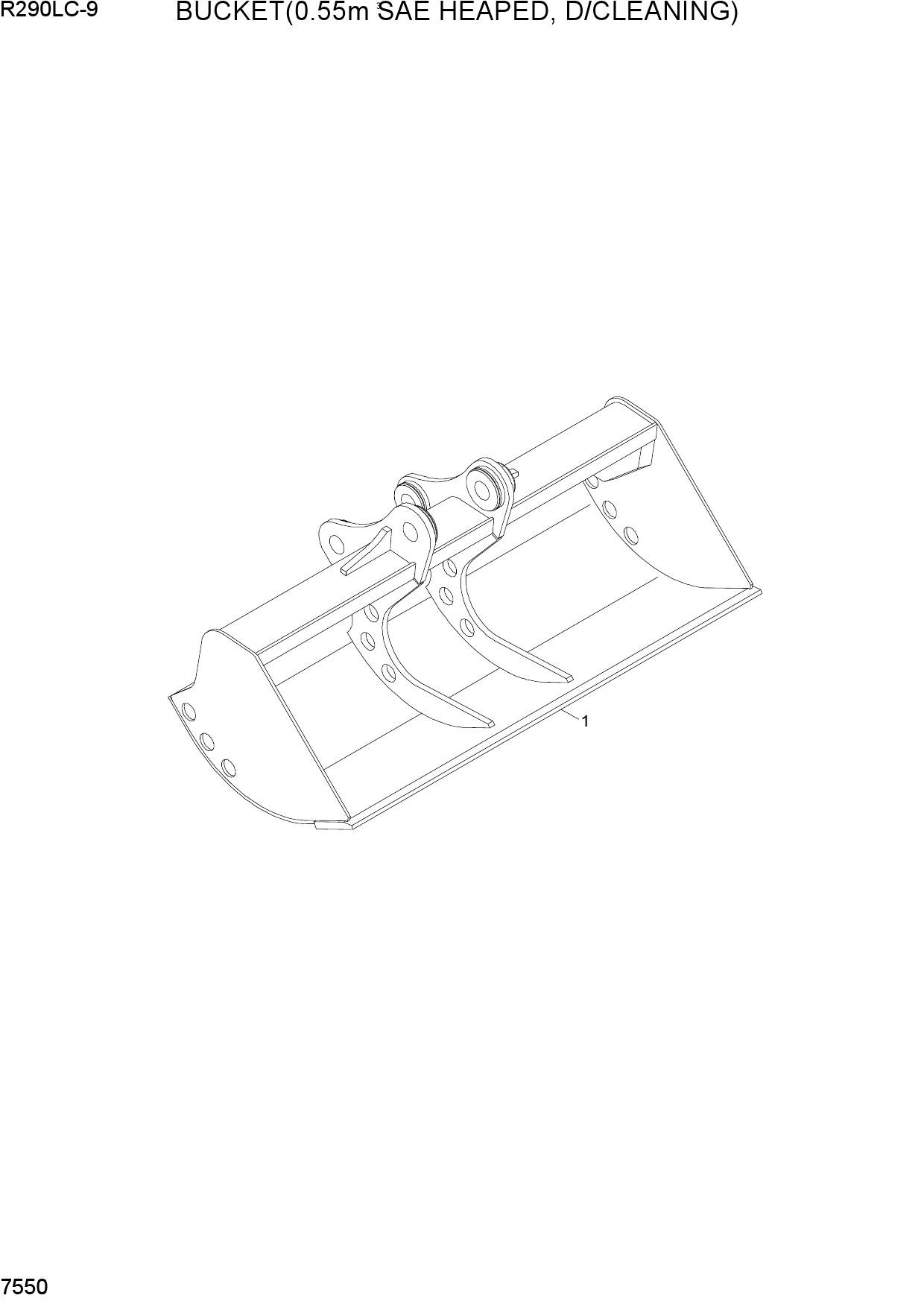 BUCKET(0.55M3 SAE HEAPED, D/CLEANING)