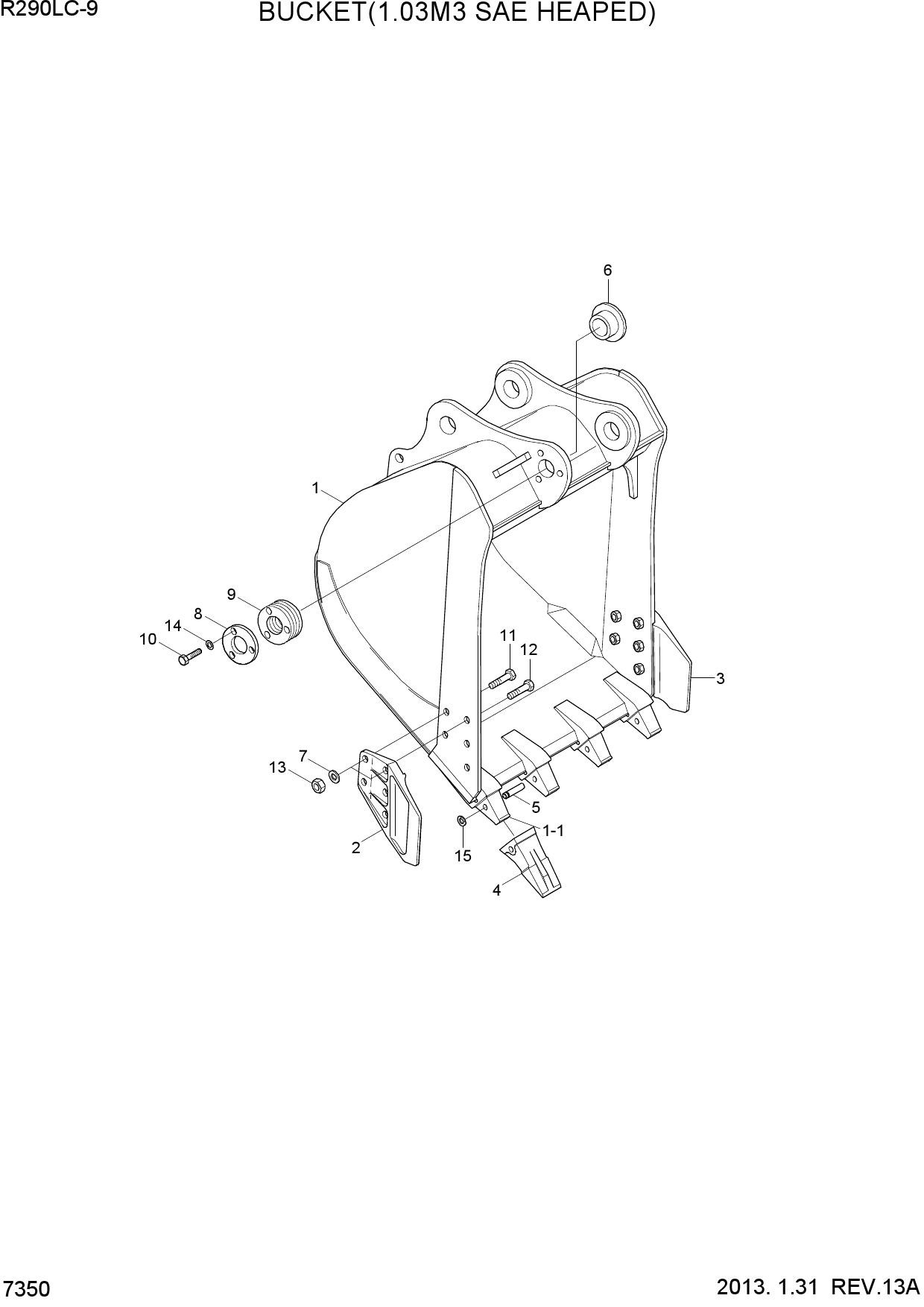 BUCKET(1.03M3 SAE HEAPED)