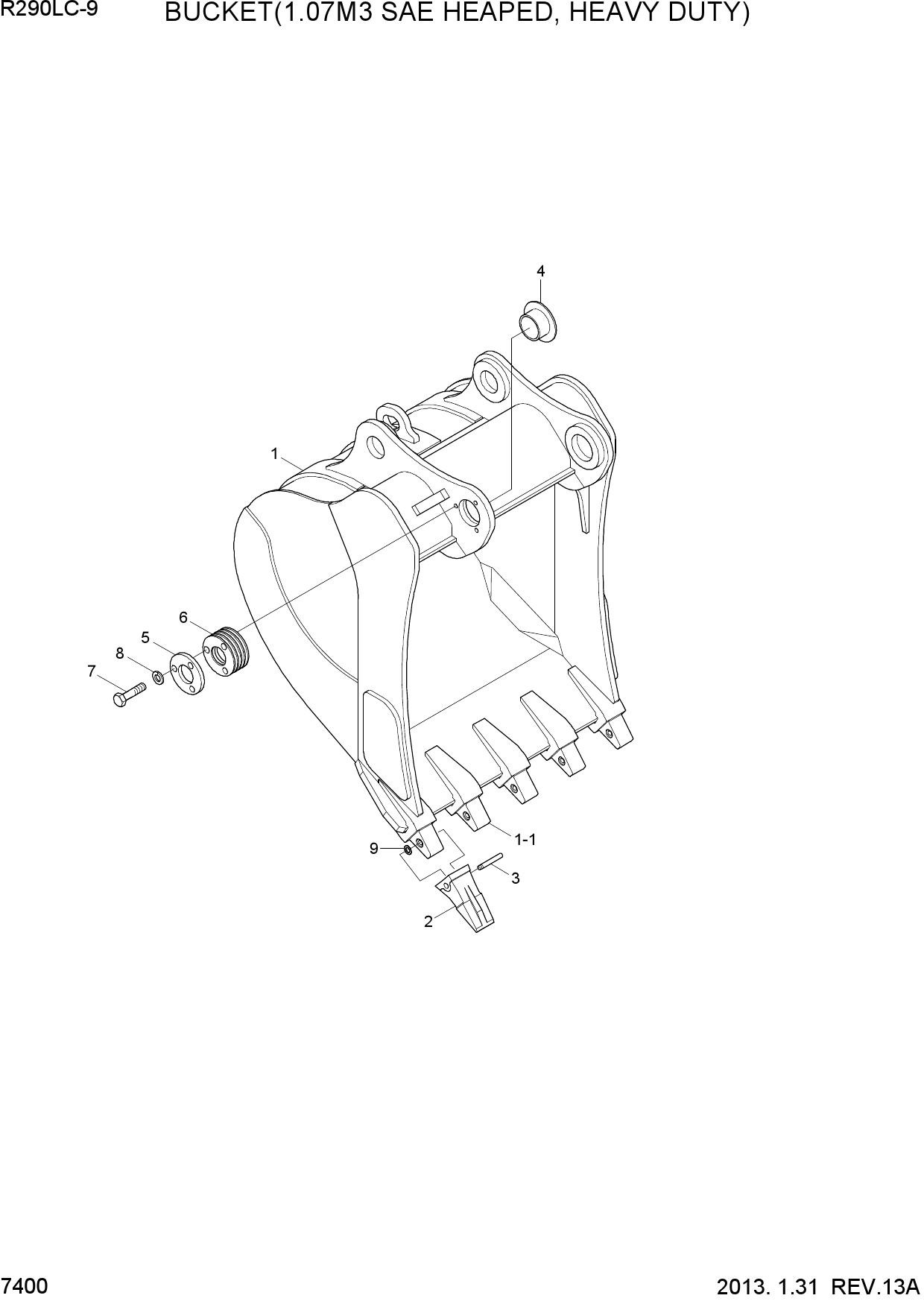 BUCKET(1.07M3 SAE HEAPED, HEAVY DUTY)