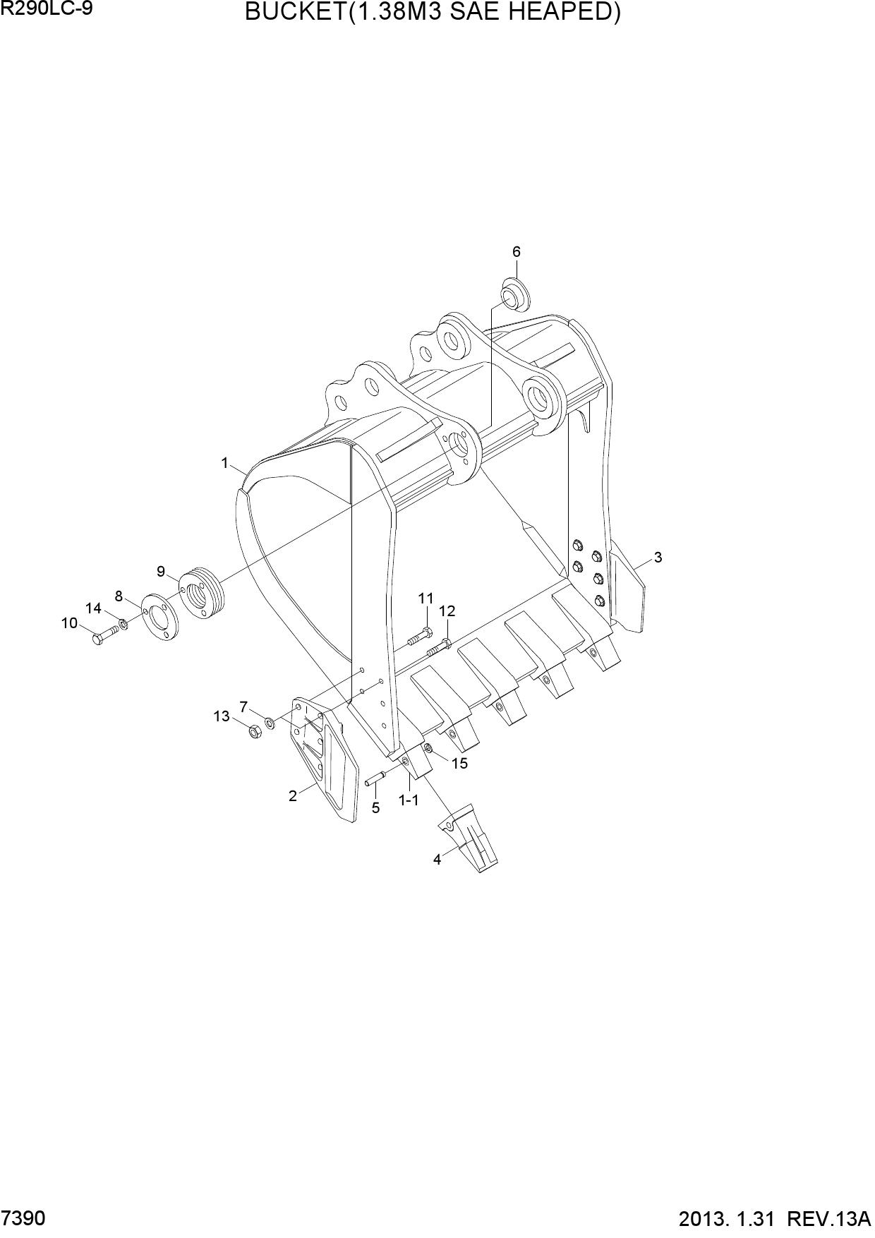 BUCKET(1.38M3 SAE HEAPED)