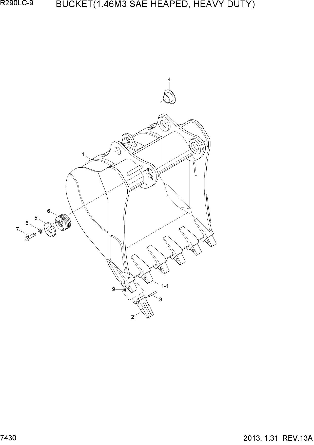 BUCKET(1.46M3 SAE HEAPED, HEAVY DUTY)