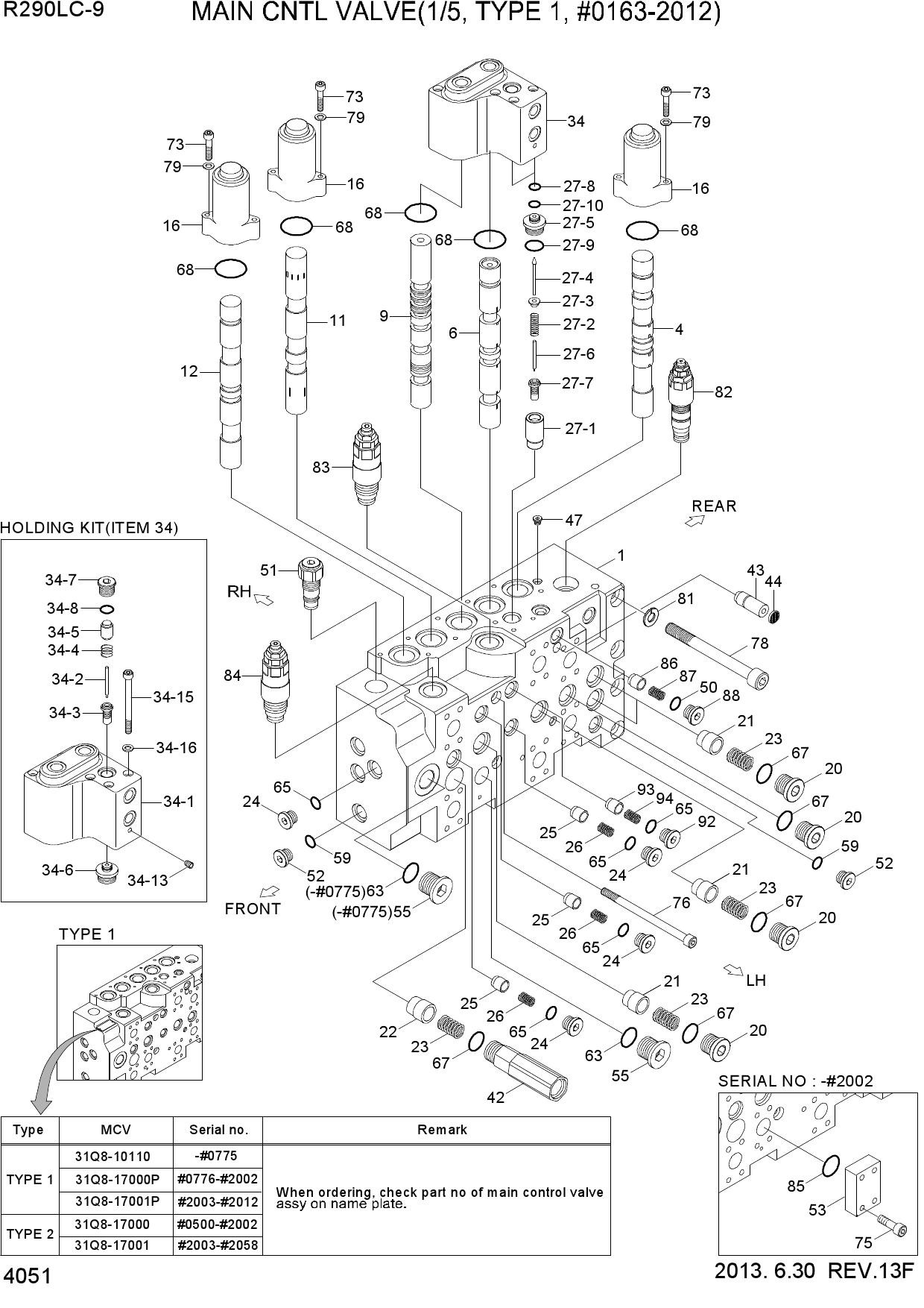 MAIN CNTL VALVE(1/5, TYPE 1, #0163-2012)