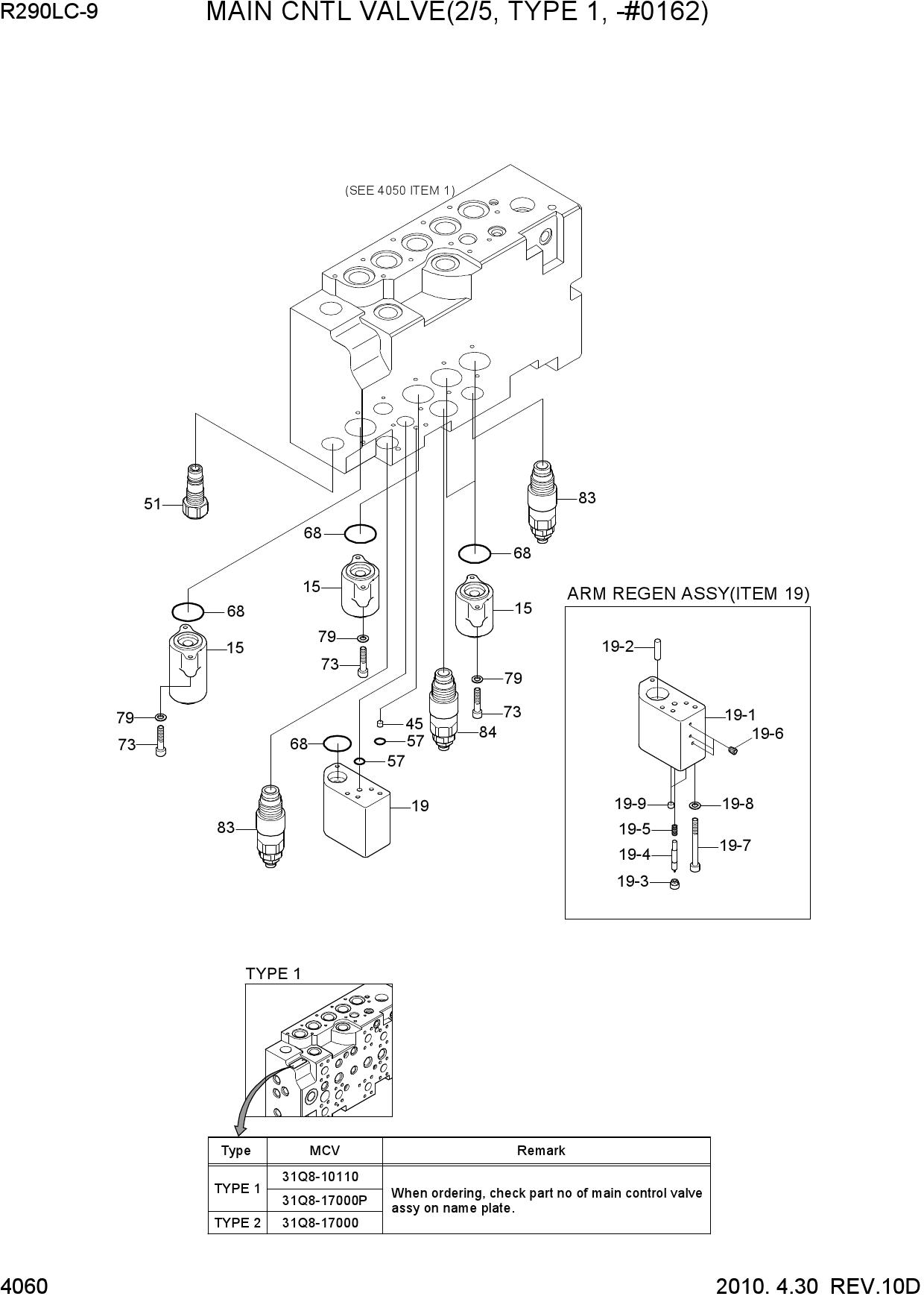 MAIN CNTL VALVE(2/5, TYPE 1, -#0162)