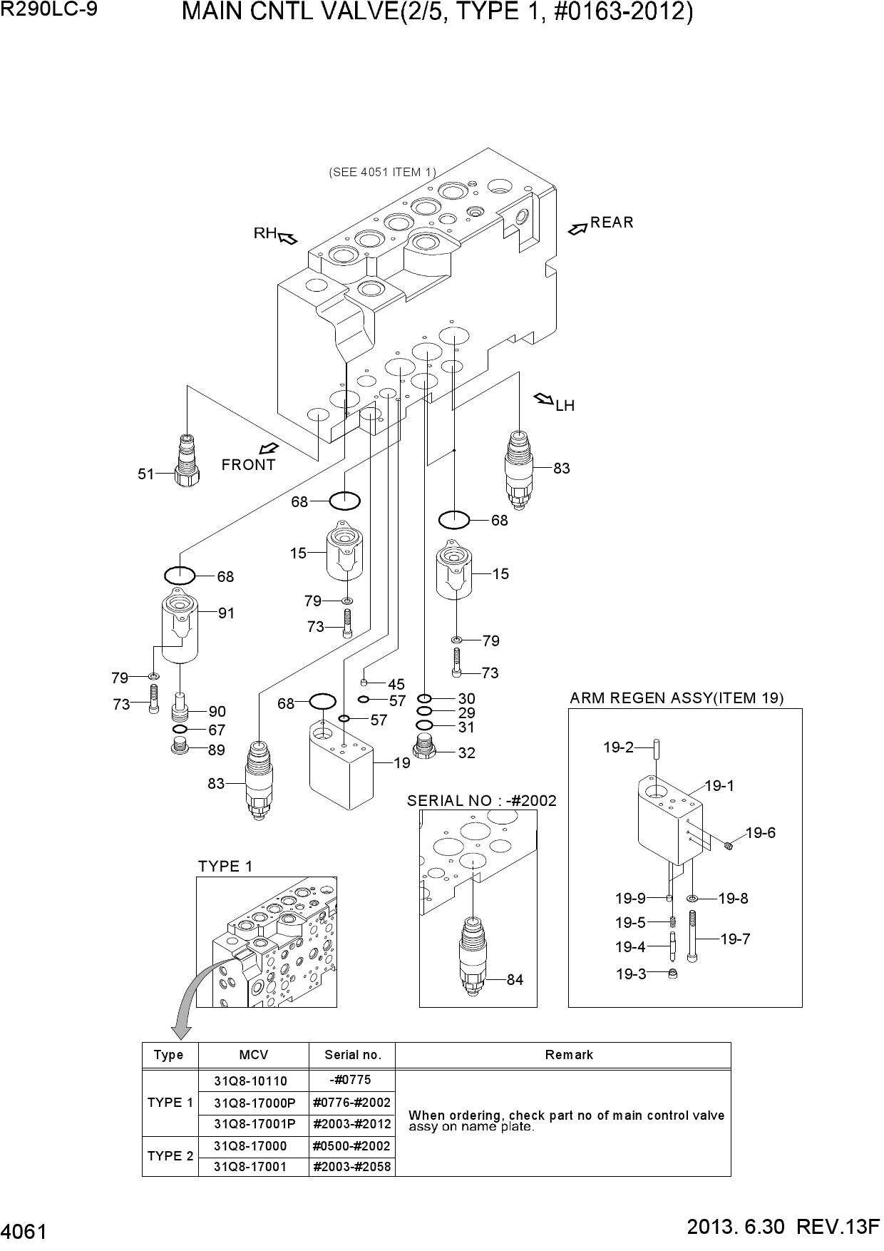 MAIN CNTL VALVE(2/5, TYPE 1, #0163-2012)
