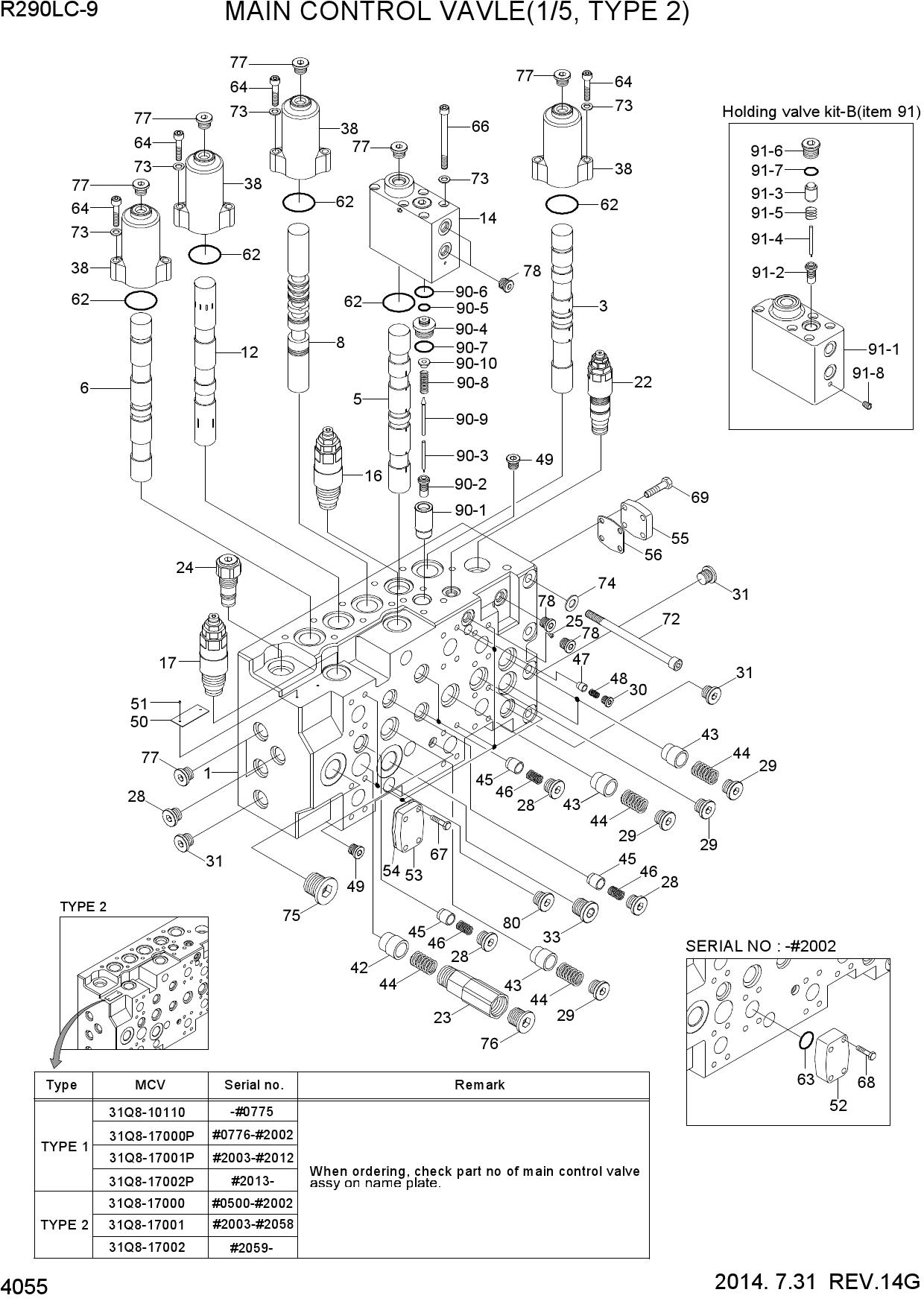 MAIN CONTROL VALVE(1/5, TYPE 2)