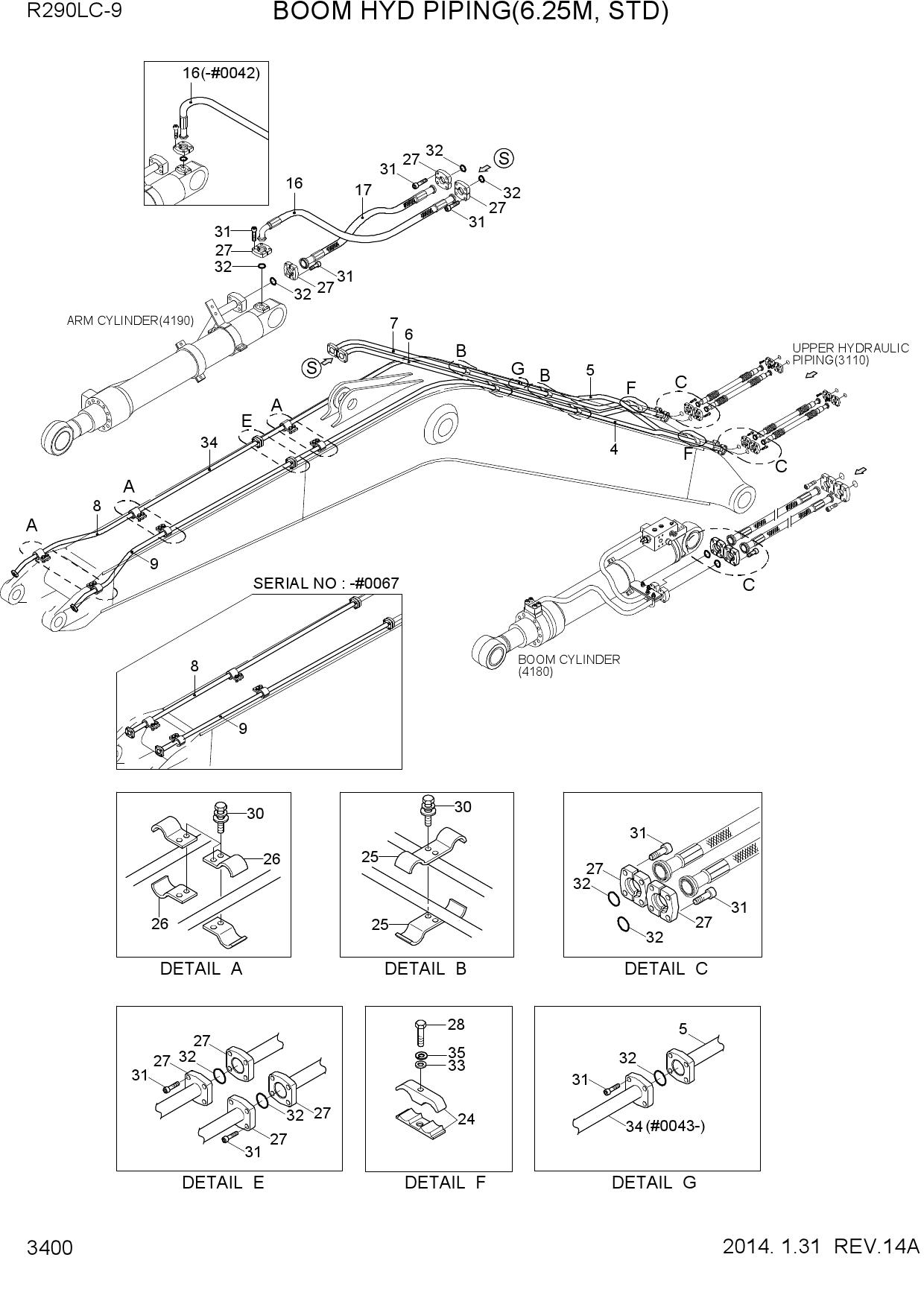 BOOM HYD PIPING(6.25M, STD)