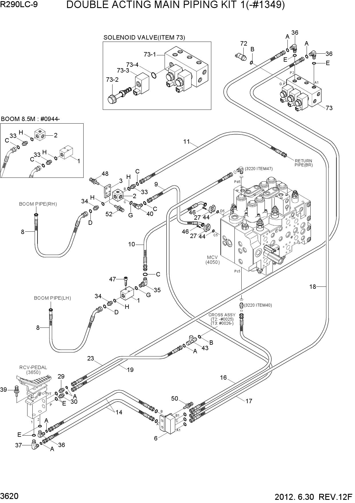 DOUBLE ACTING MAIN PIPING KIT 1(-#1349)
