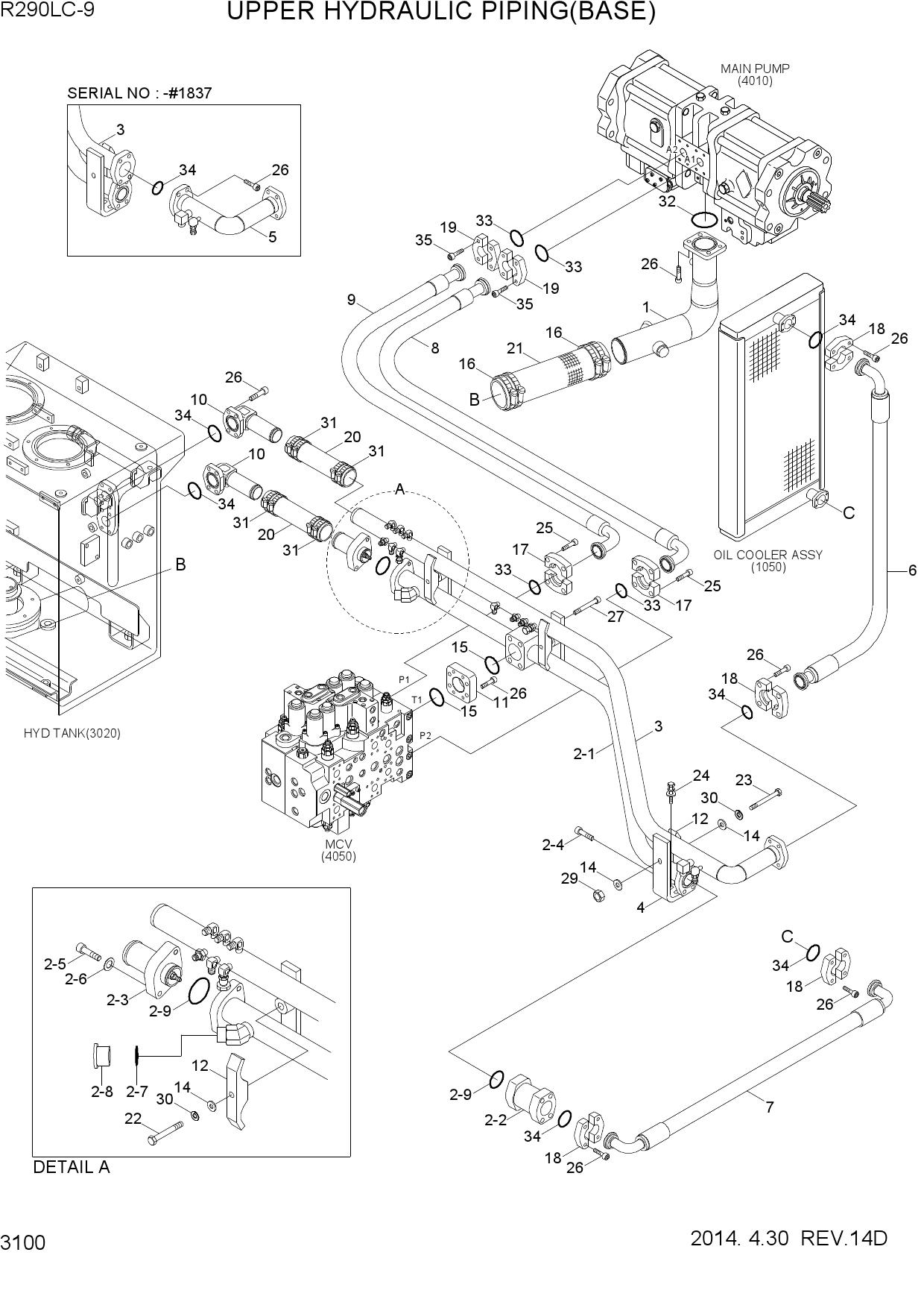 UPPER HYDRAULIC PIPING(BASE)