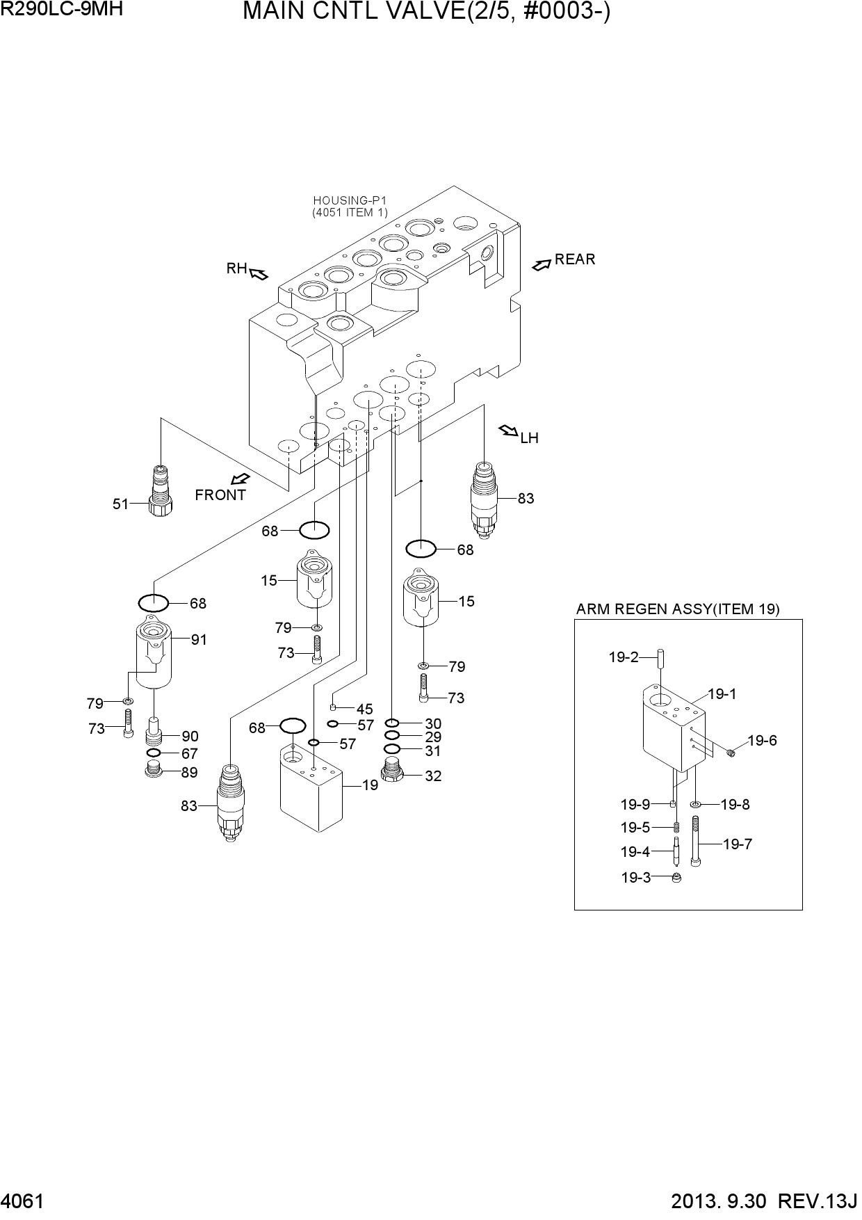 MAIN CONTROL VALVE(2/5, #0003-)