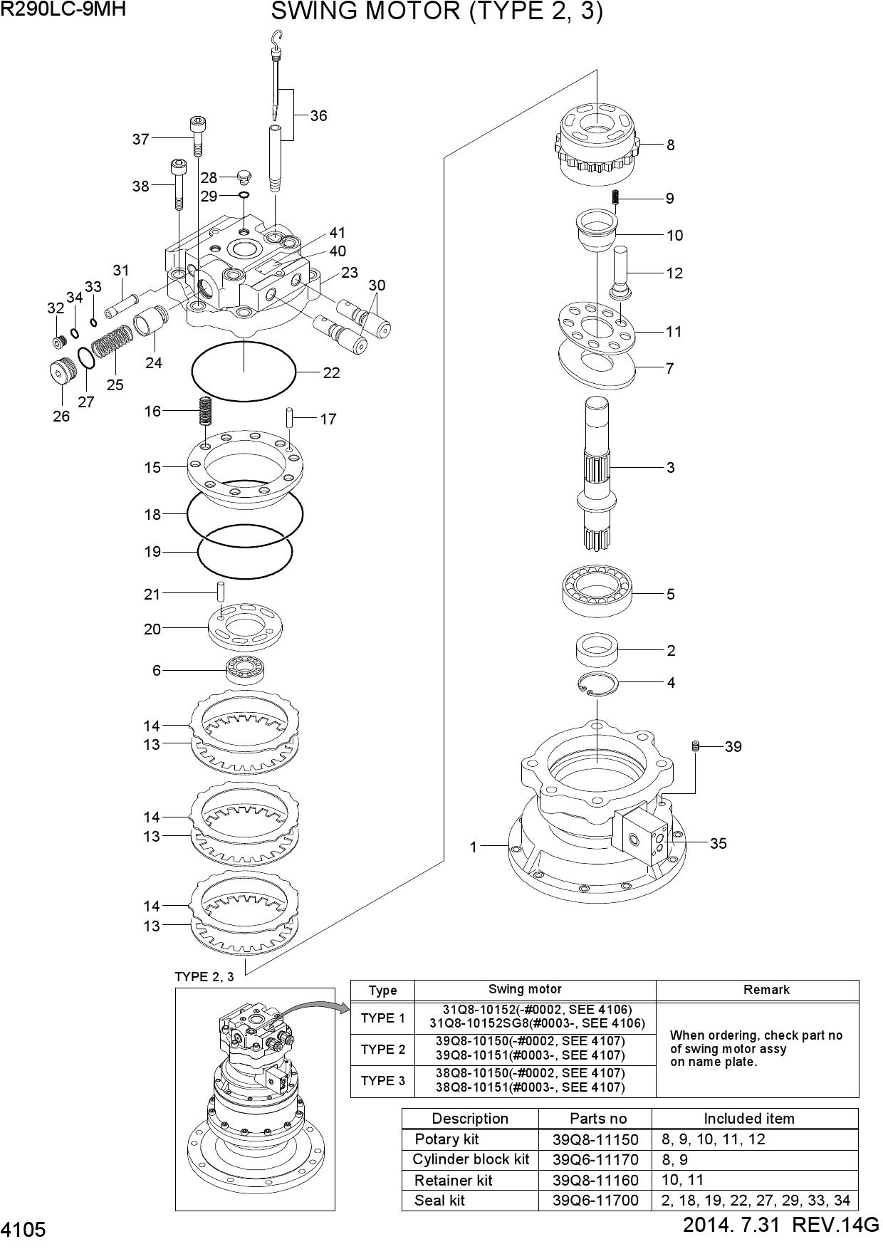 SWING MOTOR (TYPE 2, 3)