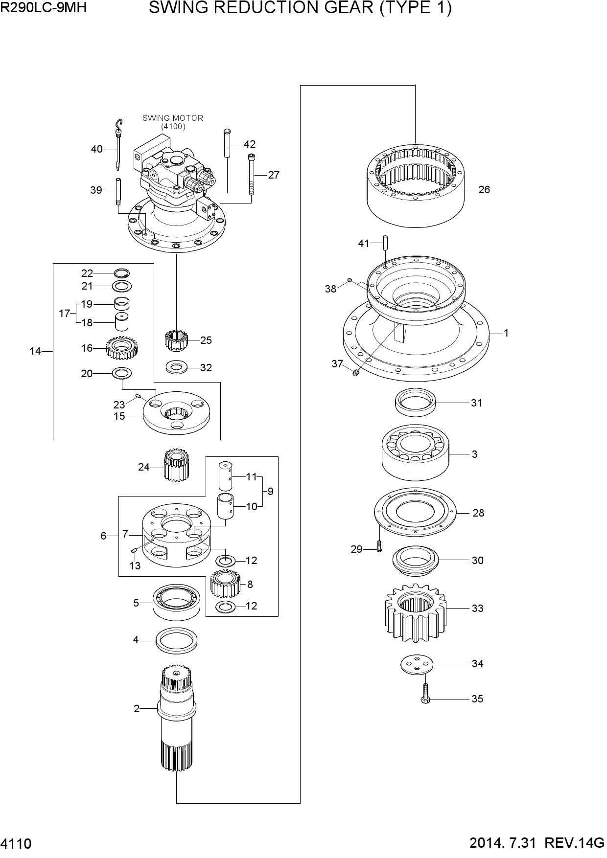 SWING REDUCTION GEAR (TYPE 1)
