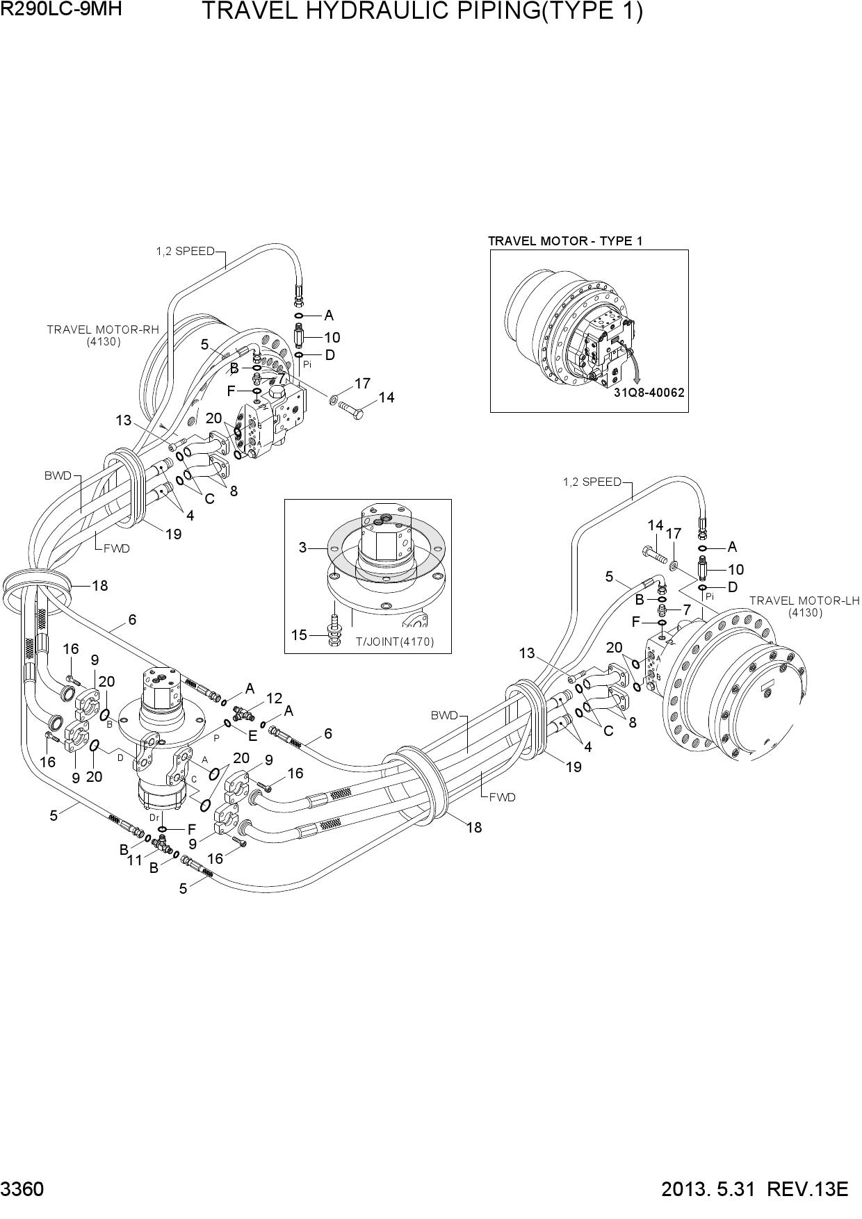 TRAVEL HYDRAULIC PIPING(TYPE 1)