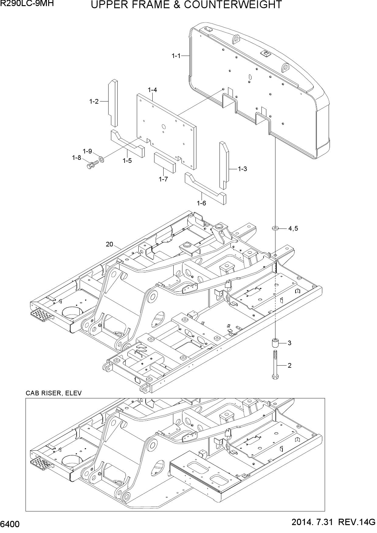UPPER FRAME & COUNTERWEIGHT