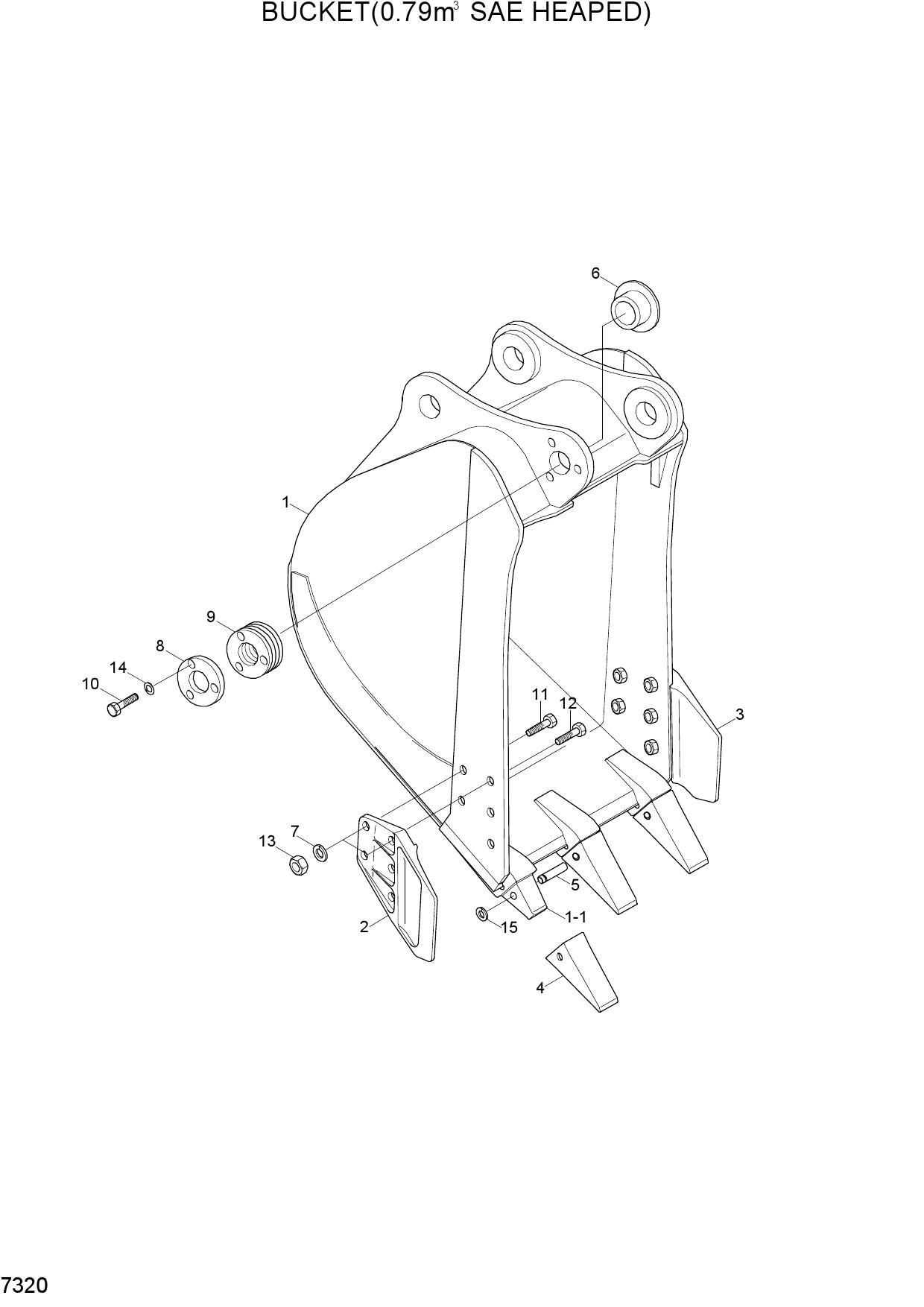 BUCKET(0.79M3 SAE HEAPED)