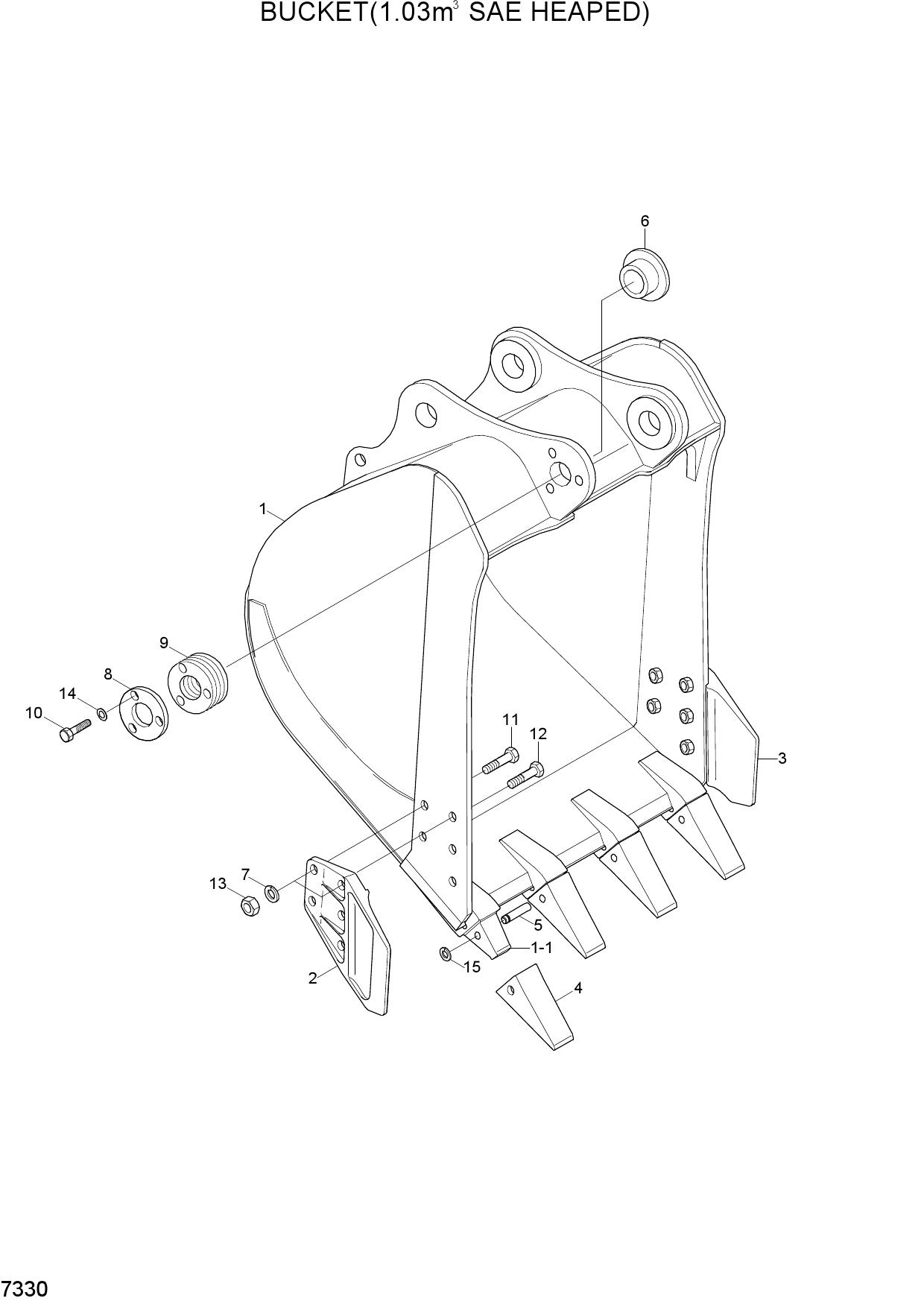 BUCKET(1.03M3 SAE HEAPED)