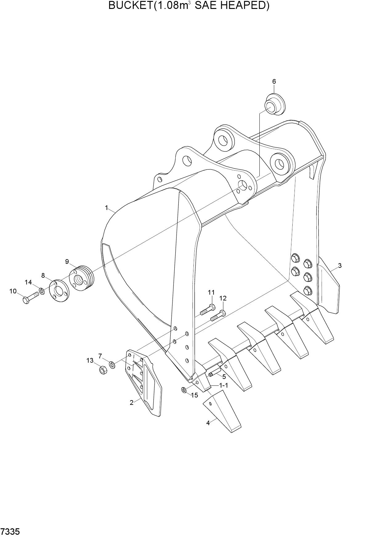 BUCKET(1.08M3 SAE HEAPED)