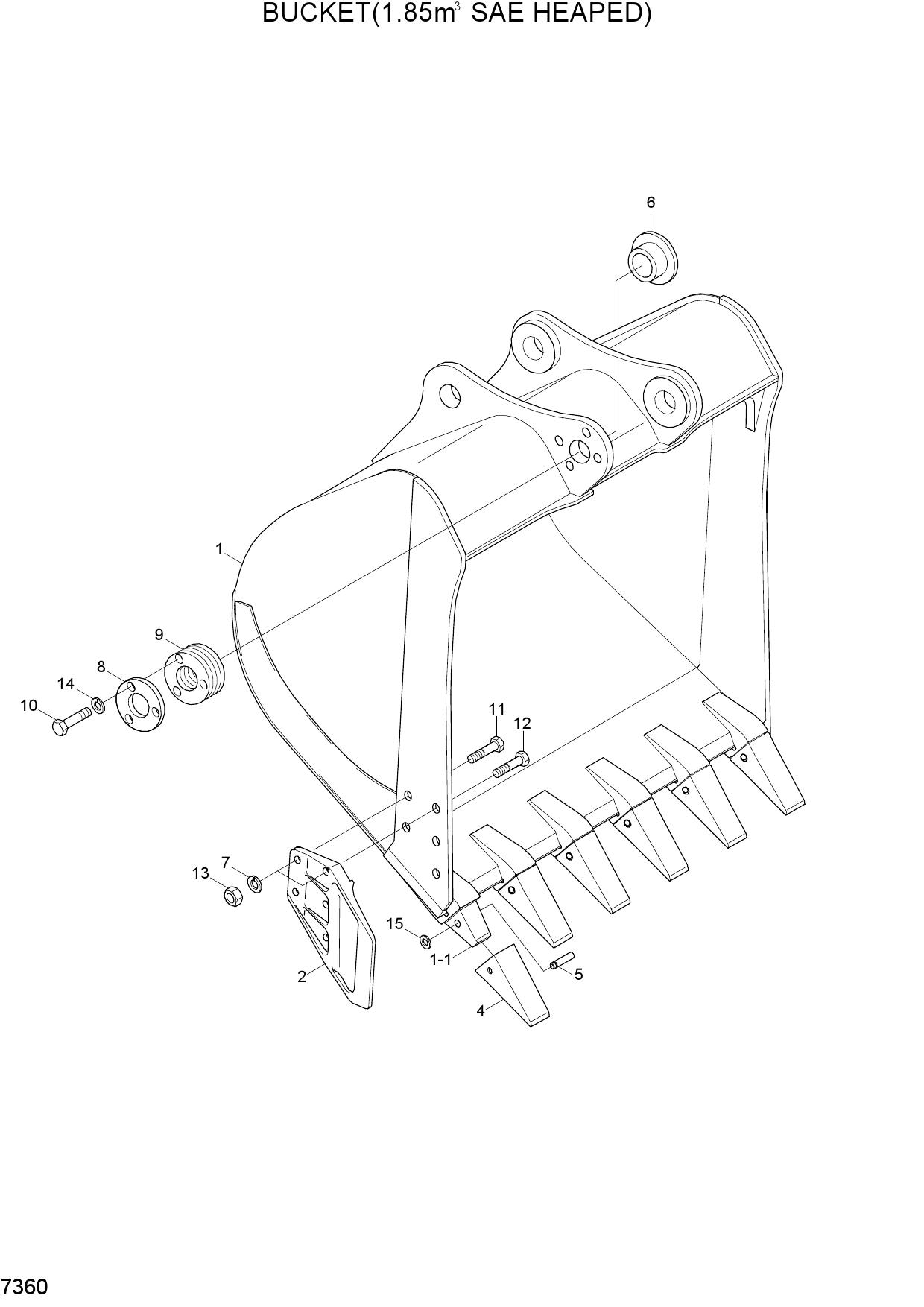 BUCKET(1.85M3 SAE HEAPED)