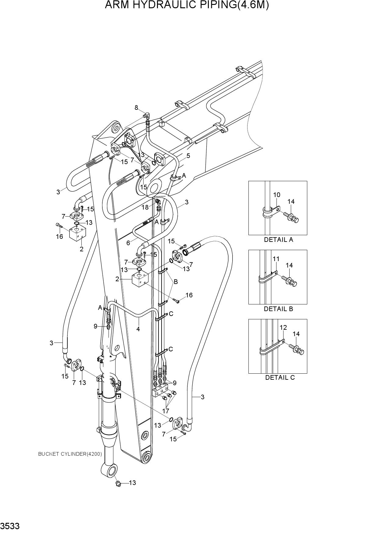 ARM HYDRAULIC PIPING(4.6M)