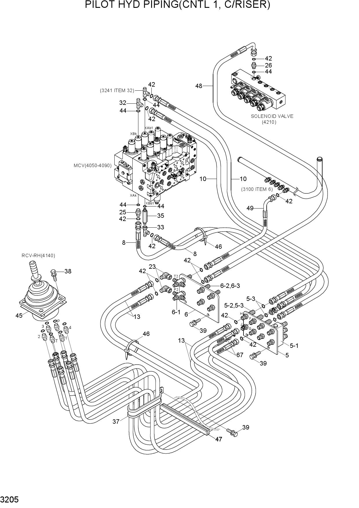 PILOT HYD PIPING(CNTL 1, C/RISER)