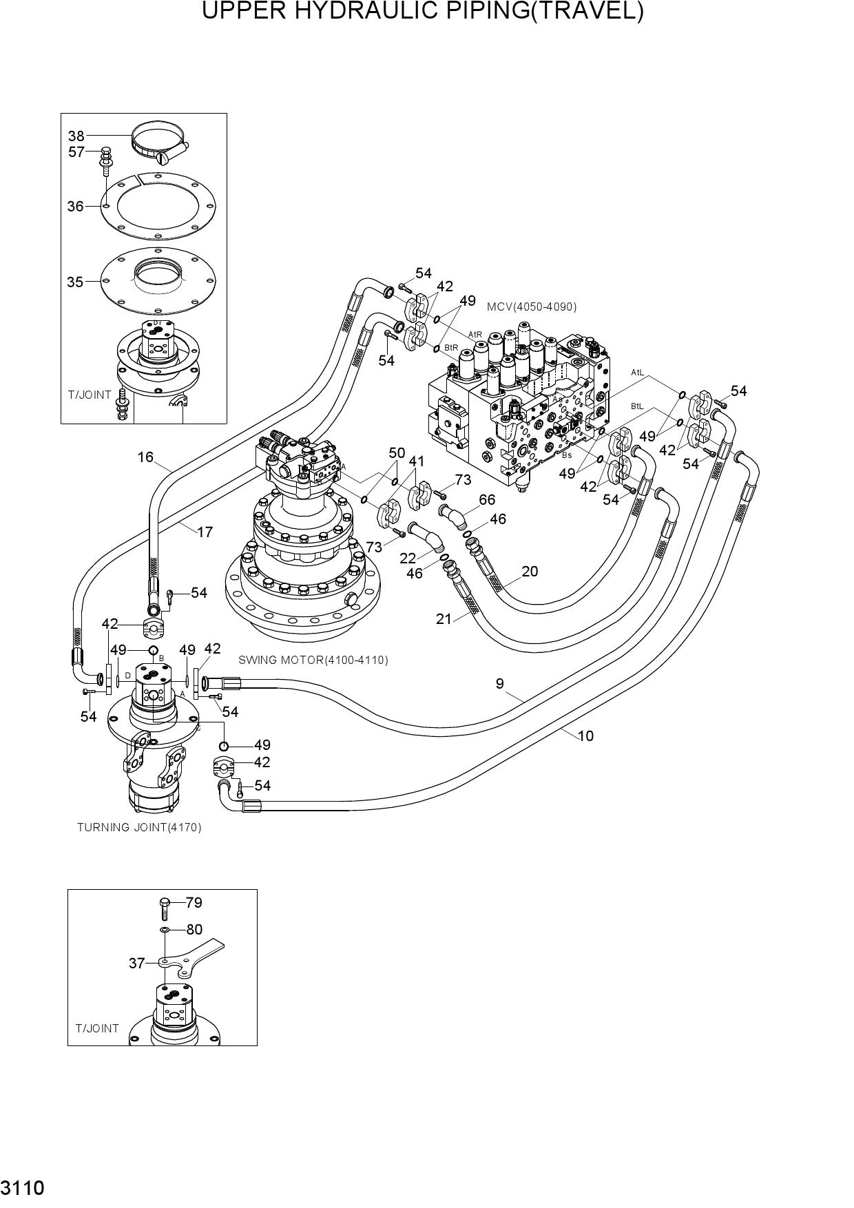 UPPER HYDRAULIC PIPING(TRAVEL)
