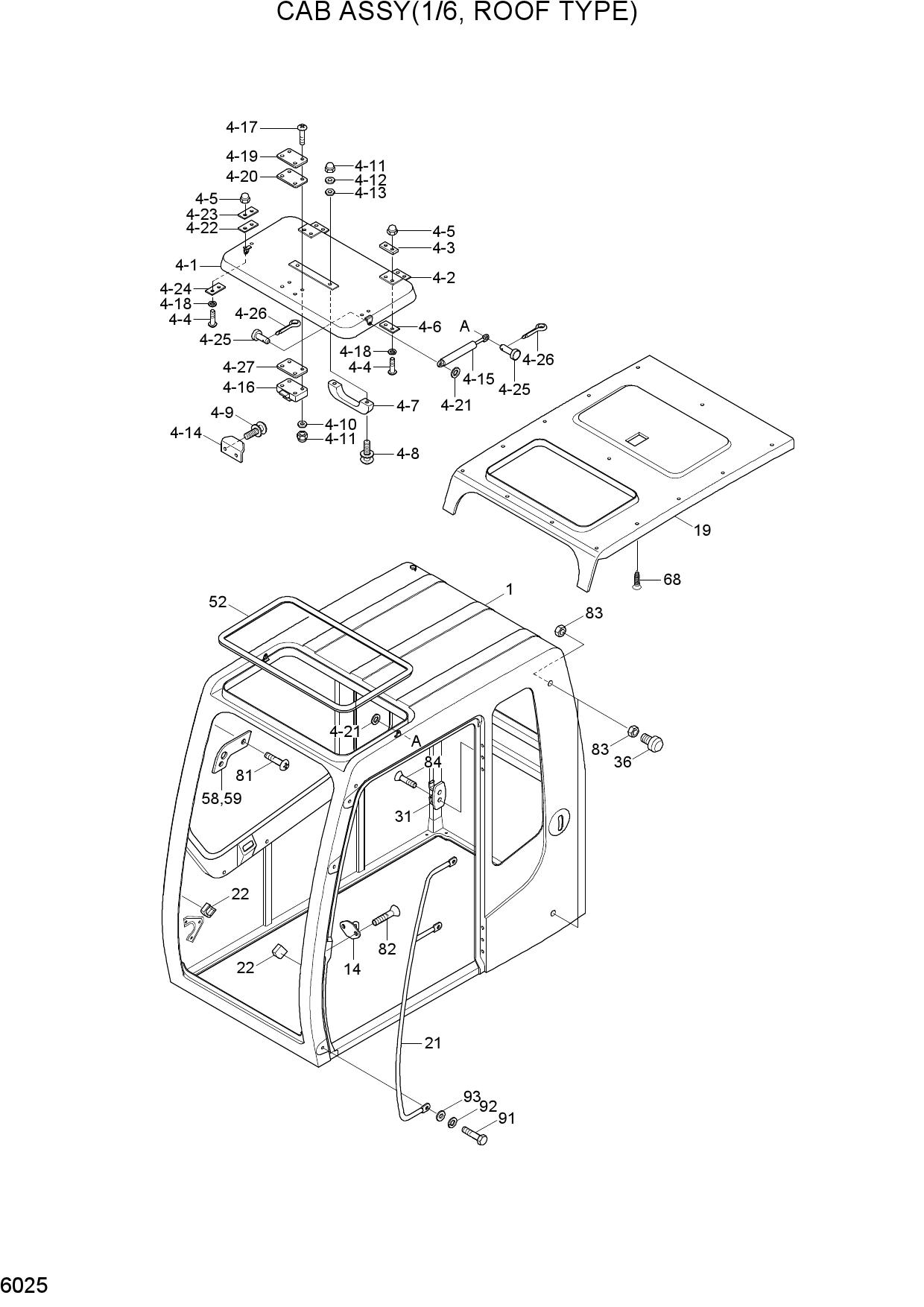 CAB ASSY(1/6, ROOF TYPE)