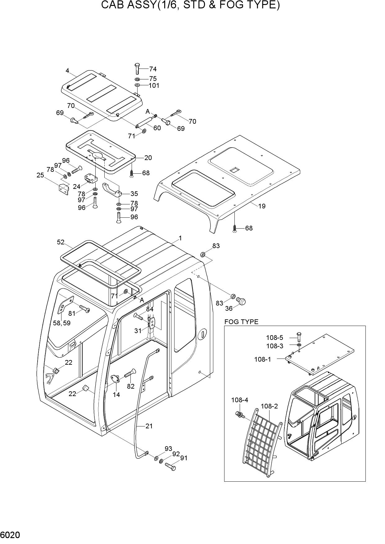 CAB ASSY(1/6, STD & FOG TYPE)