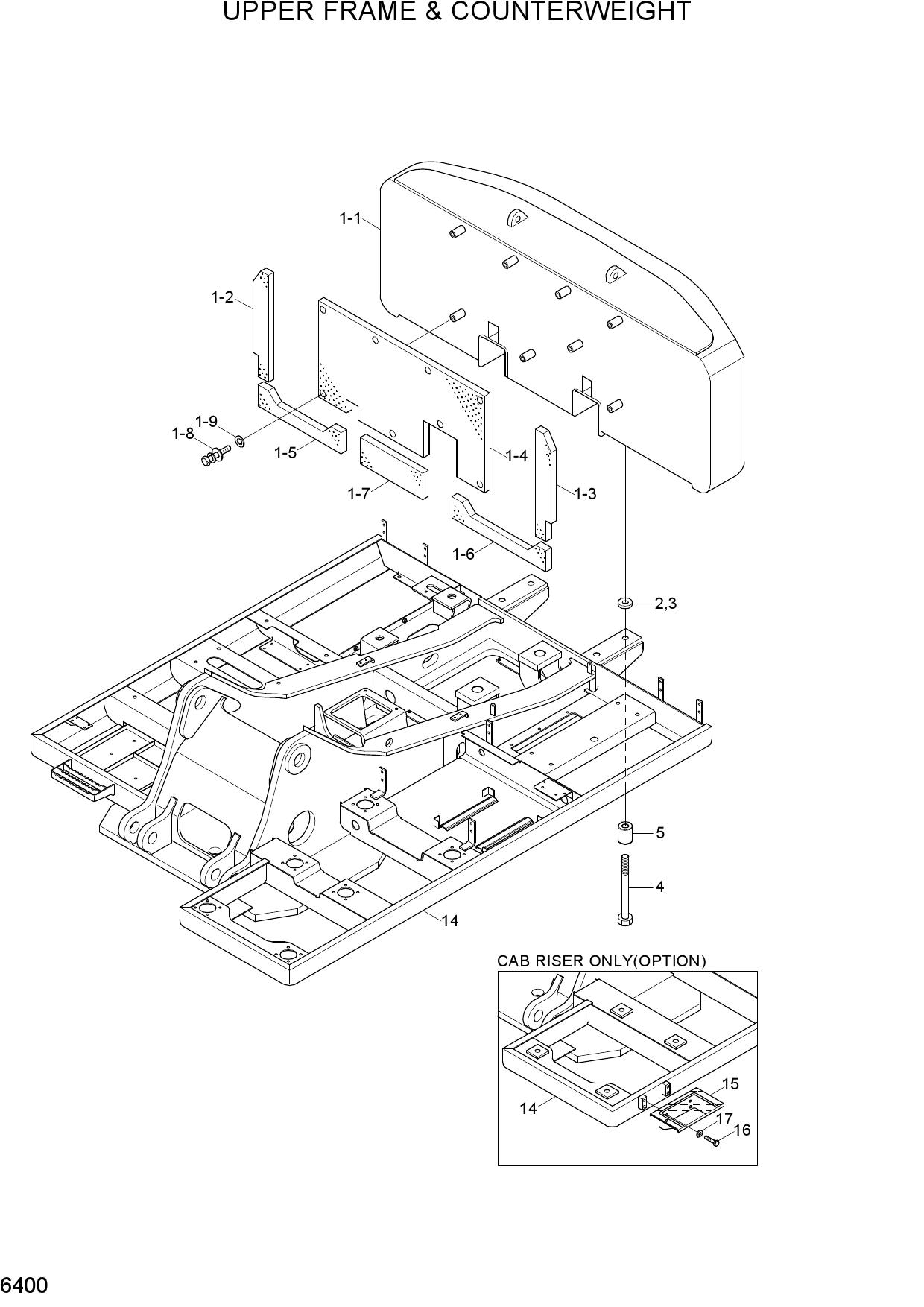 UPPER FRAME & COUNTERWEIGHT