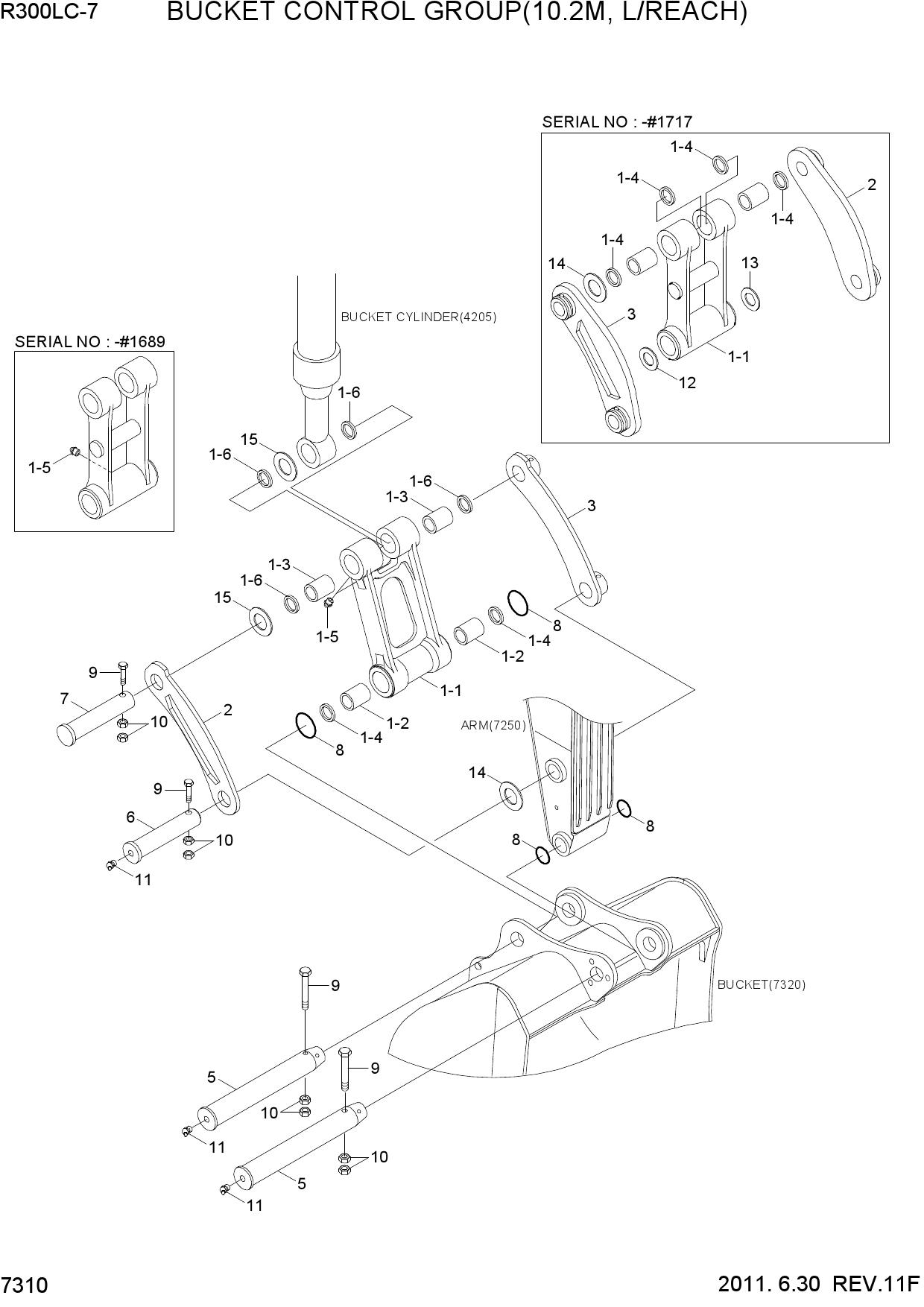 BUCKET CONTROL GROUP(10.2M, L/REACH)