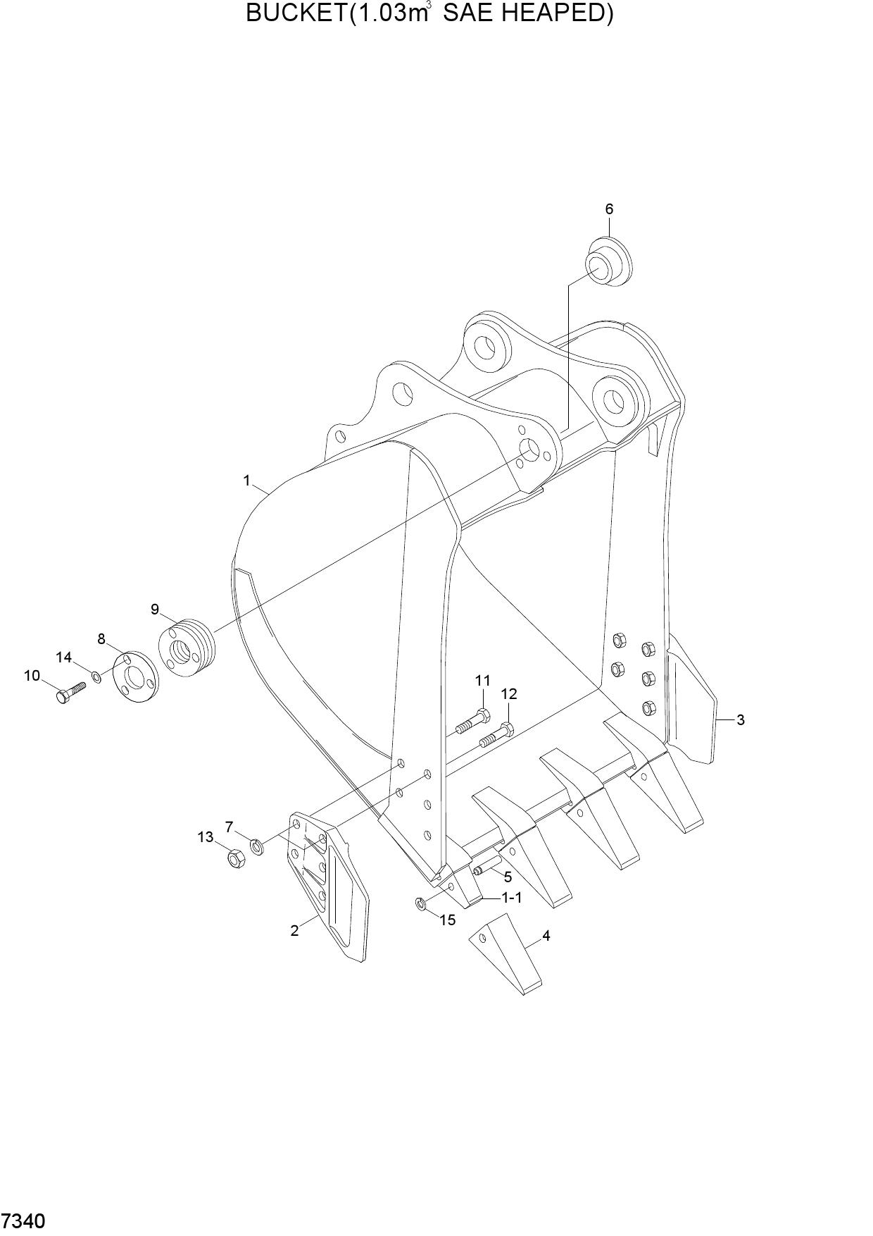 BUCKET(1.03M3 SAE HEAPED)