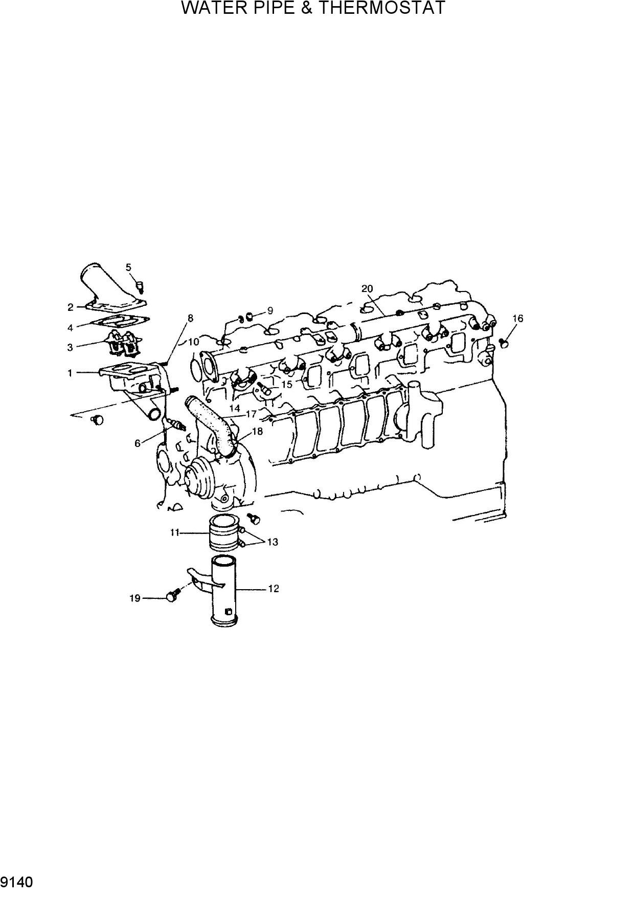 WATER PIPE & THERMOSTAT