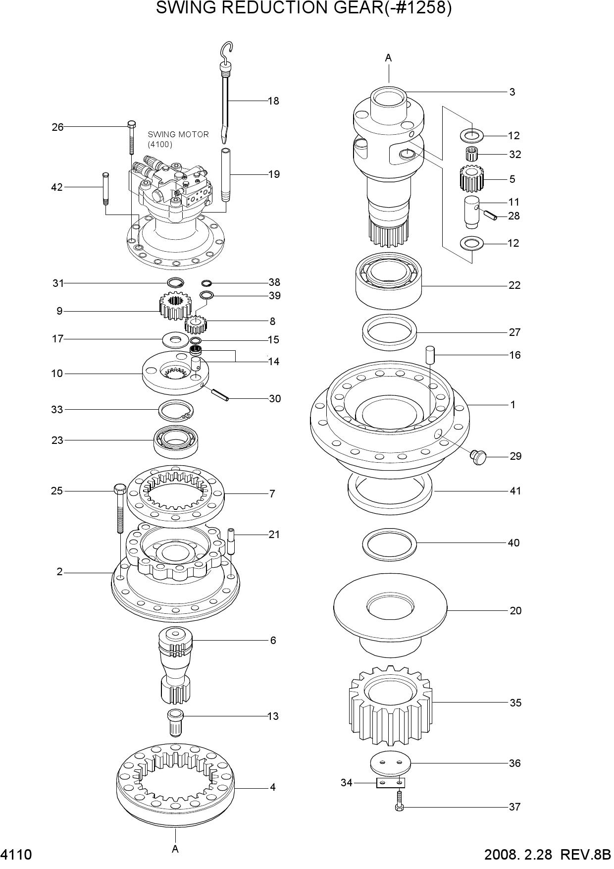 SWING REDUCTION GEAR(TYPE 1, -#1258)