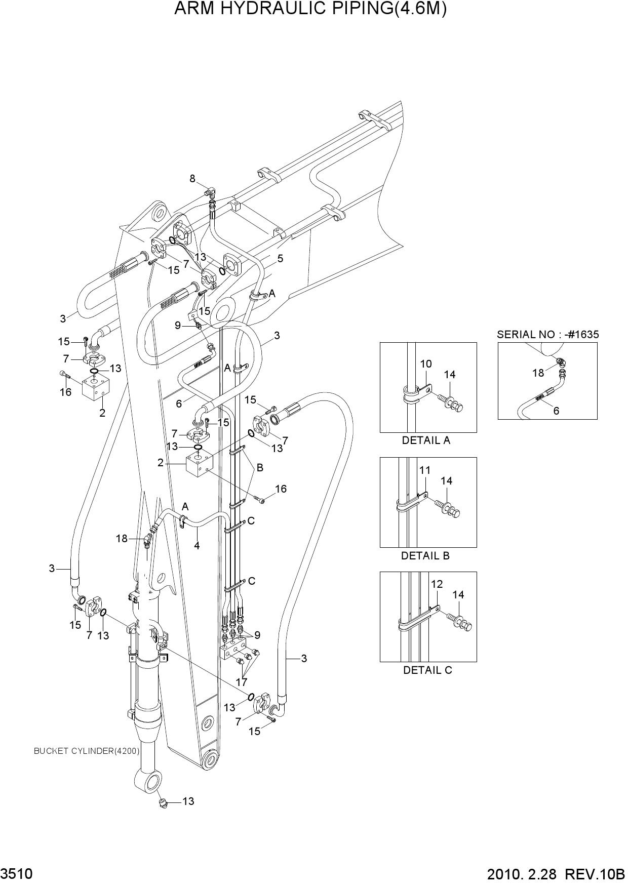 ARM HYDRAULIC PIPING(4.6M)