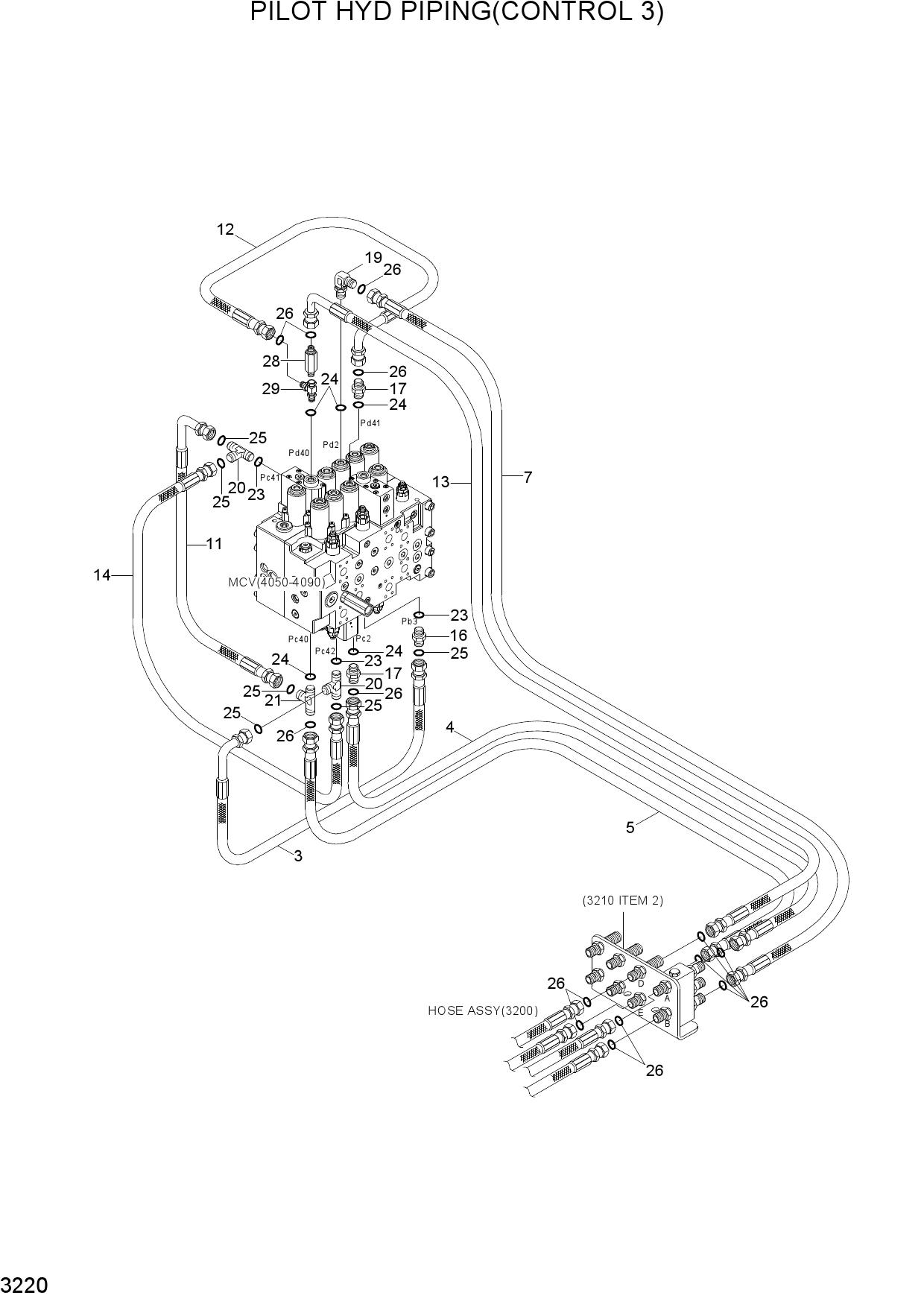 PILOT HYD PIPING(CONTROL 3)