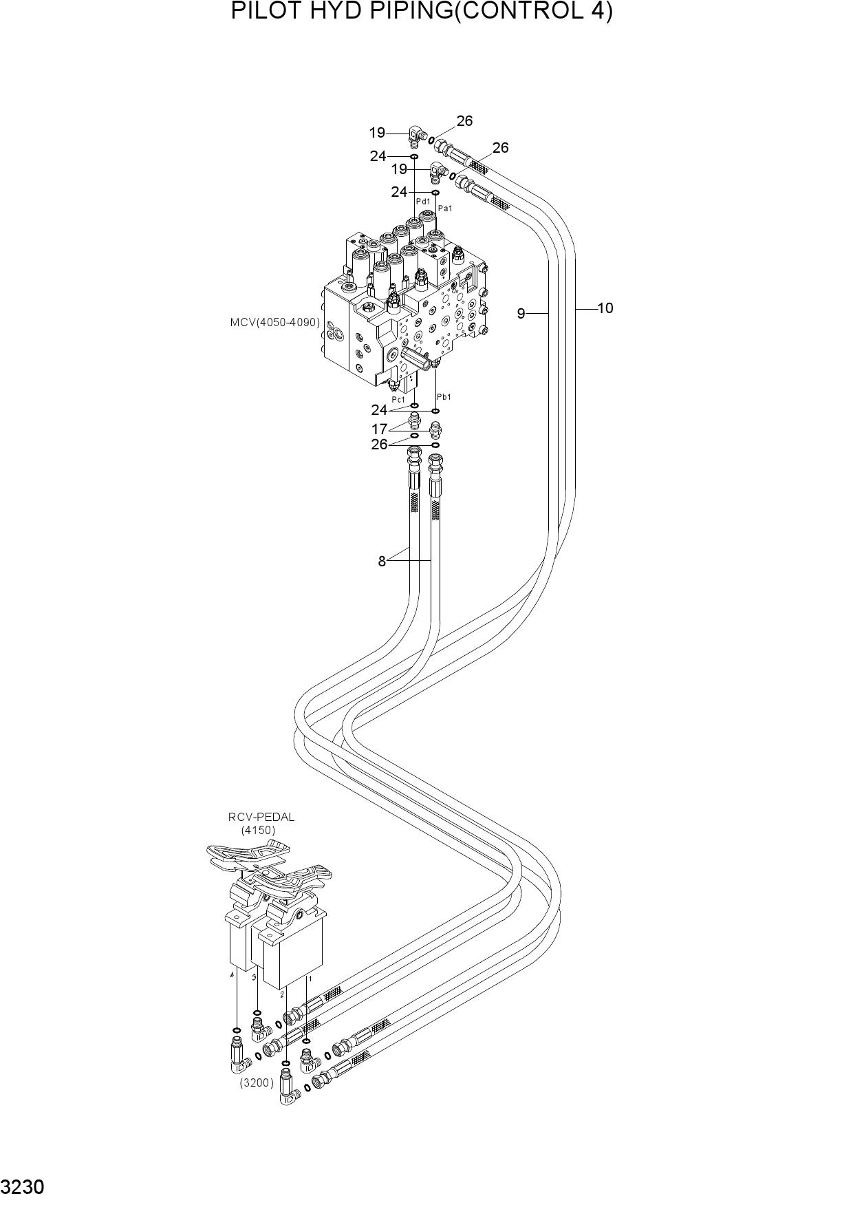 PILOT HYD PIPING(CONTROL 4)