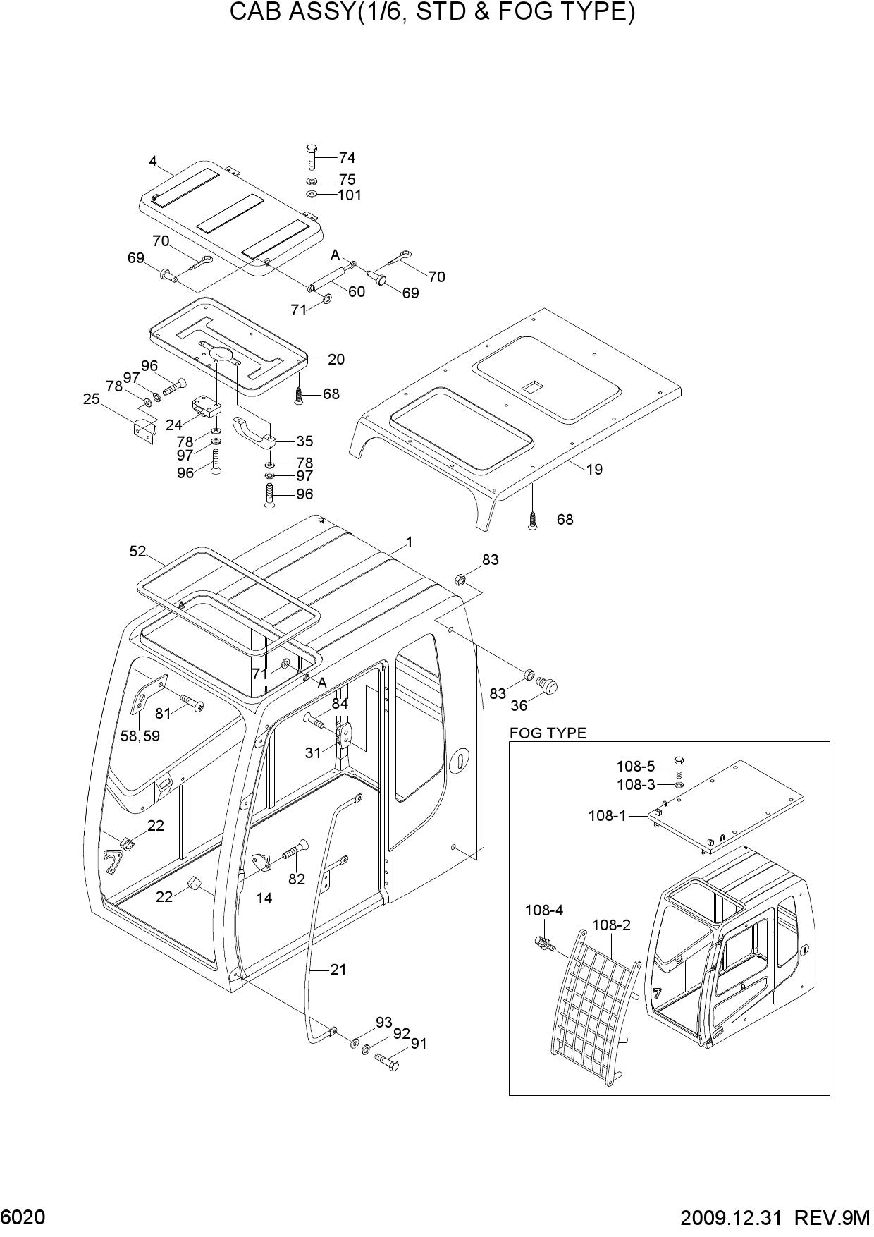 CAB ASSY(1/6, STD & FOG TYPE)