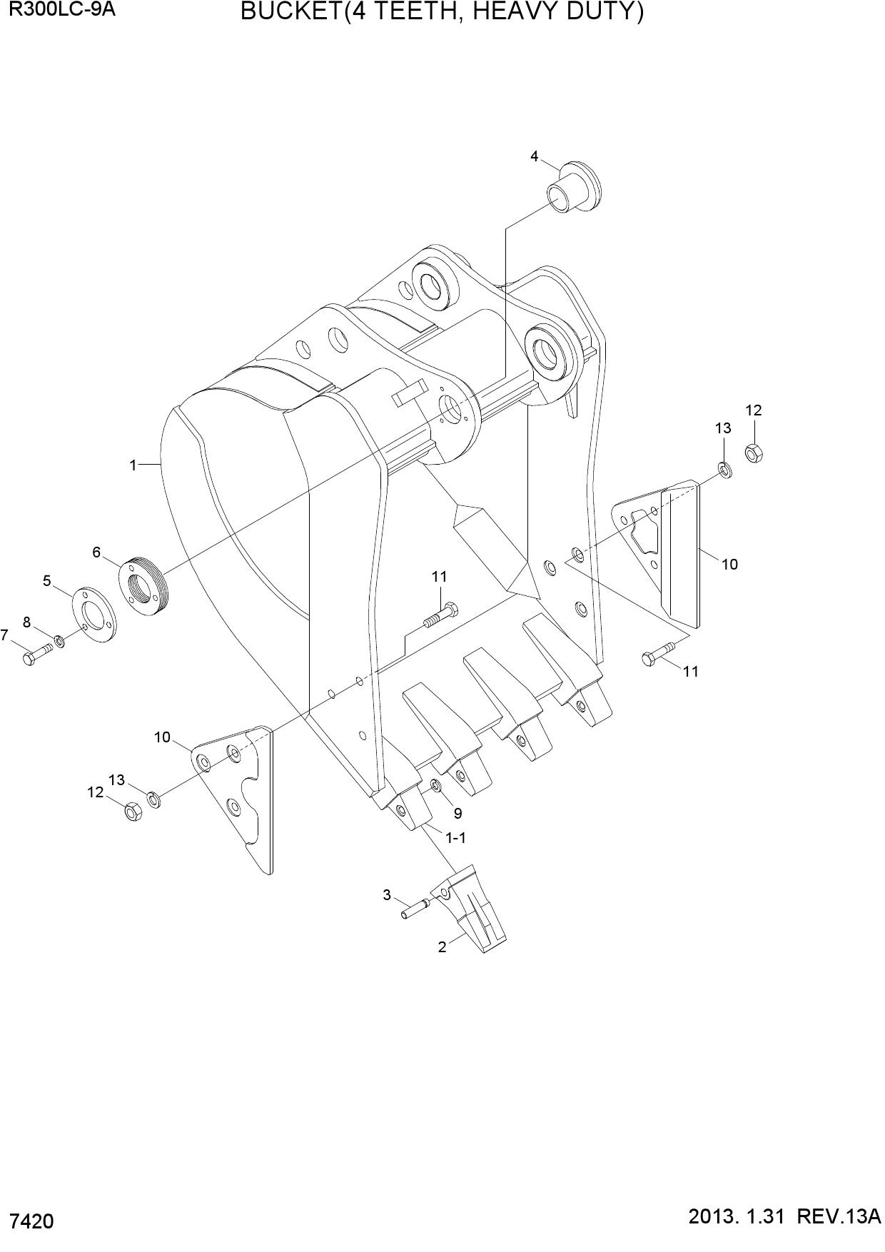 BUCKET(4 TEETH, HEAVY DUTY)