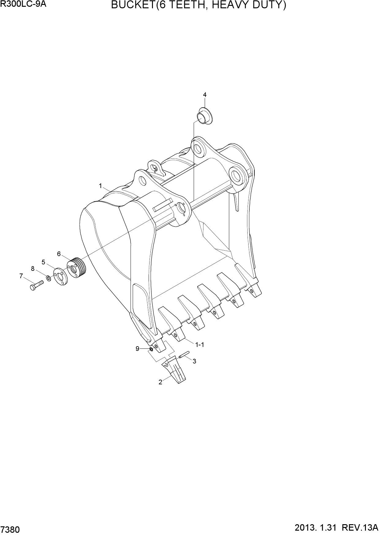 BUCKET(6 TEETH, HEAVY DUTY)