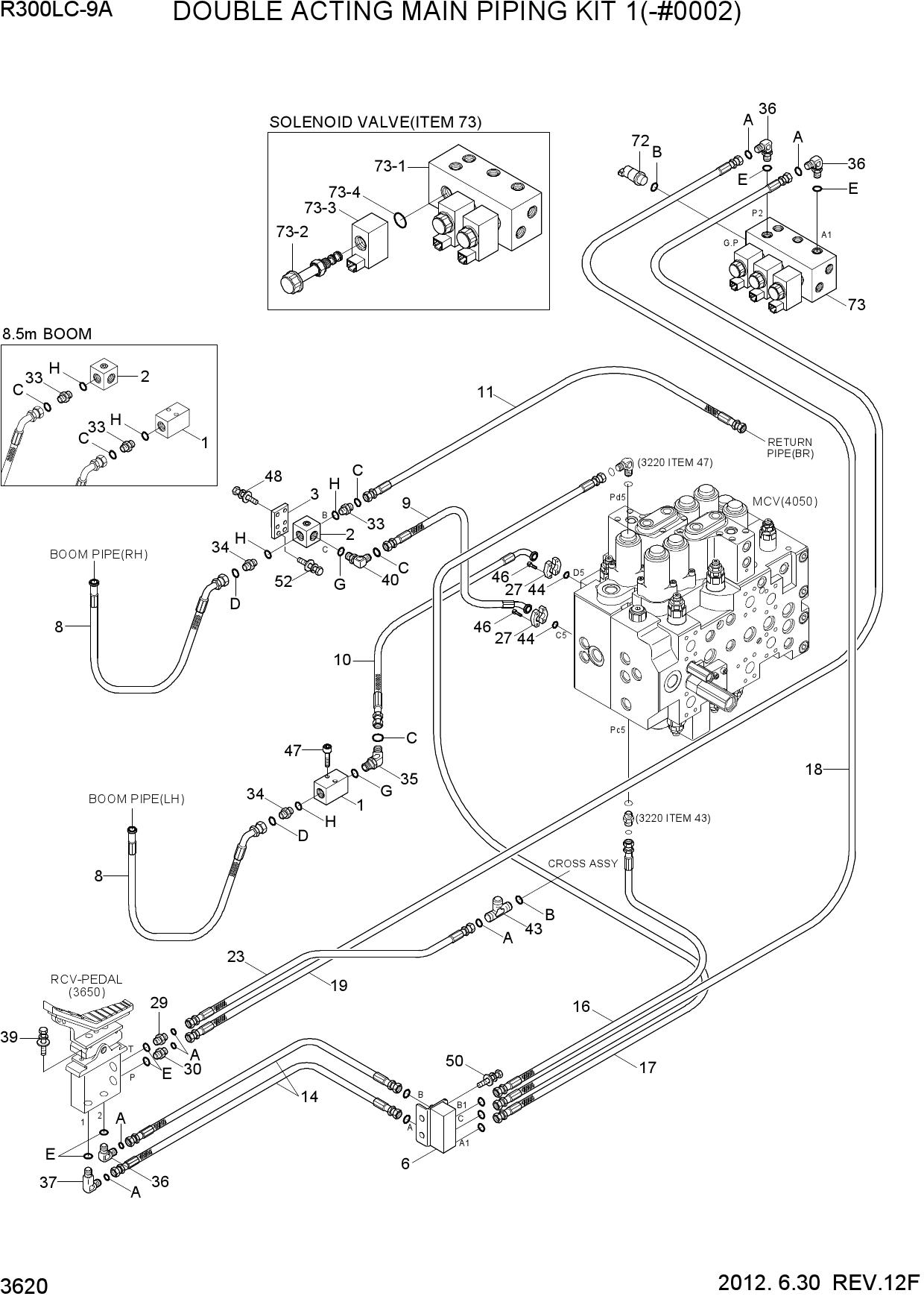 DOUBLE ACTING MAIN PIPING KIT 1(-#0002)