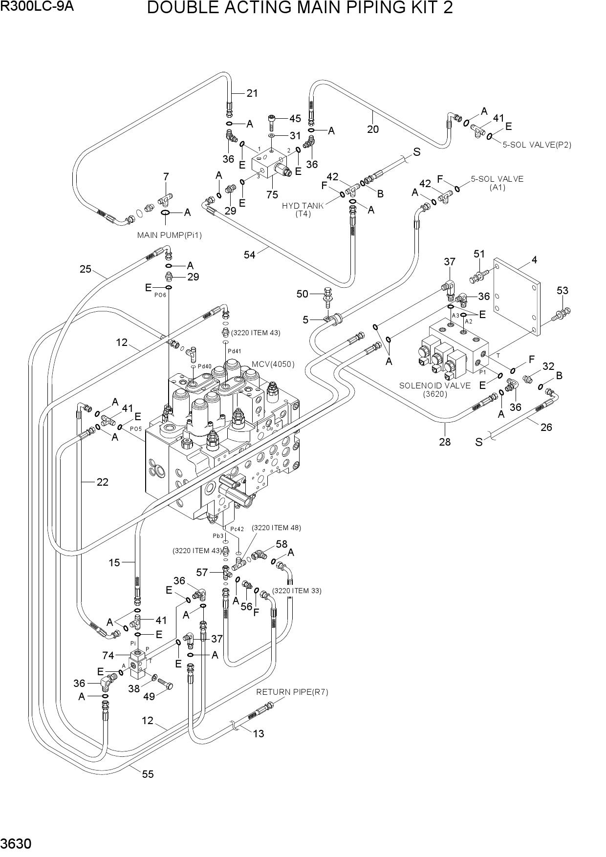 DOUBLE ACTING MAIN PIPING KIT 2